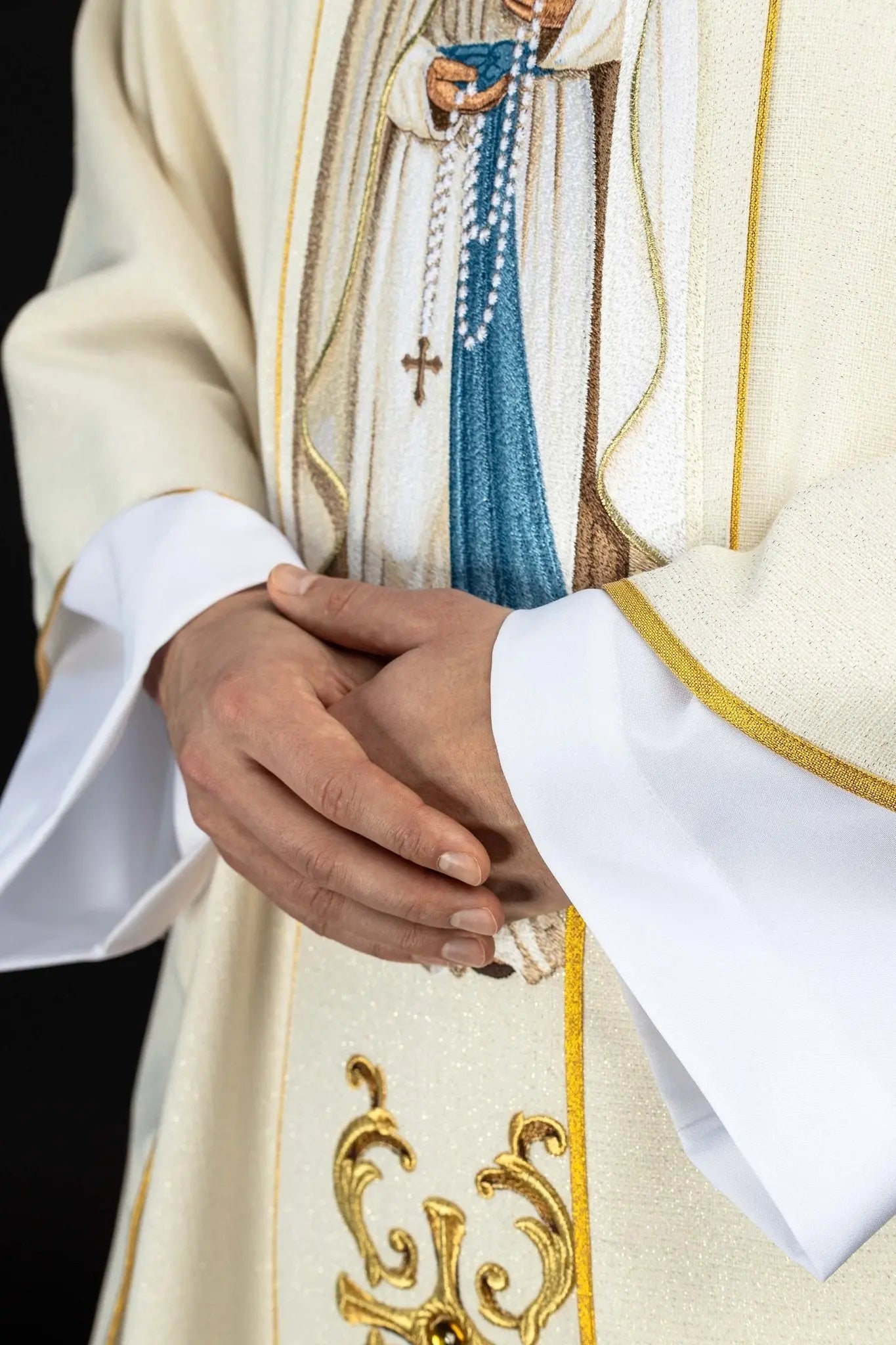Richly Embroidered Chasuble with Our Lady of the Rosary