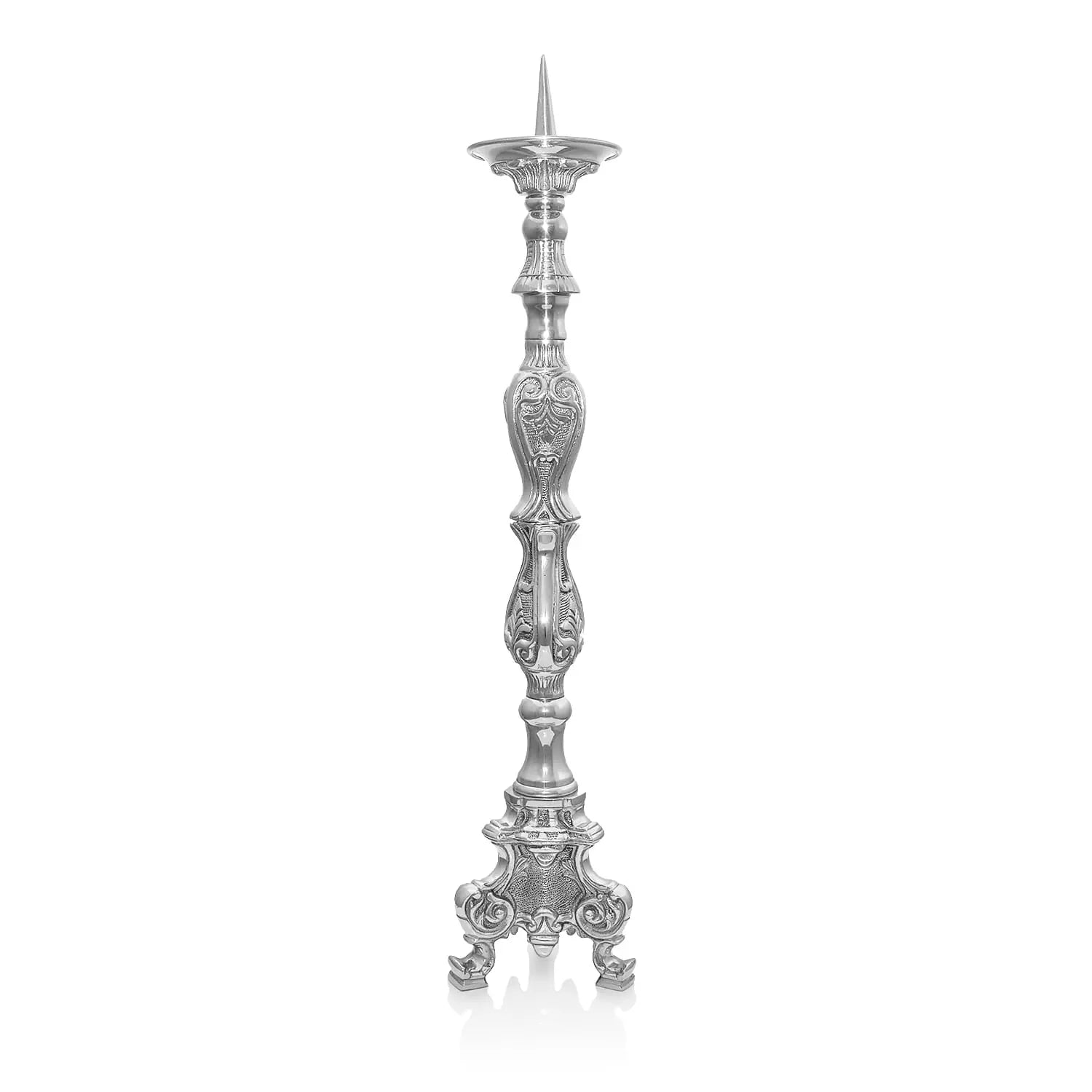 Nickel-Plated Brass Candlestick – 60 cm