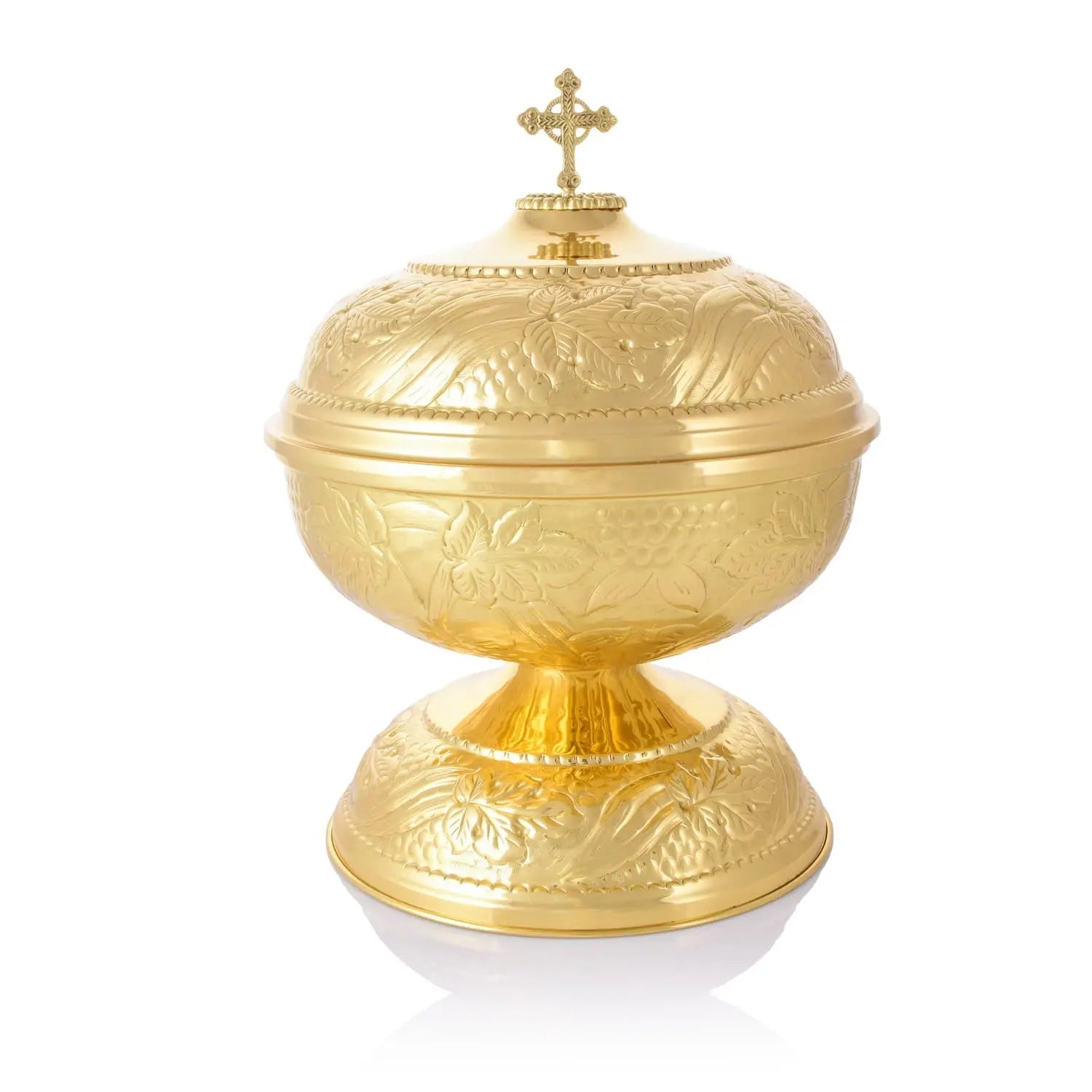 Brass Baptismal Font with Vine Ornament