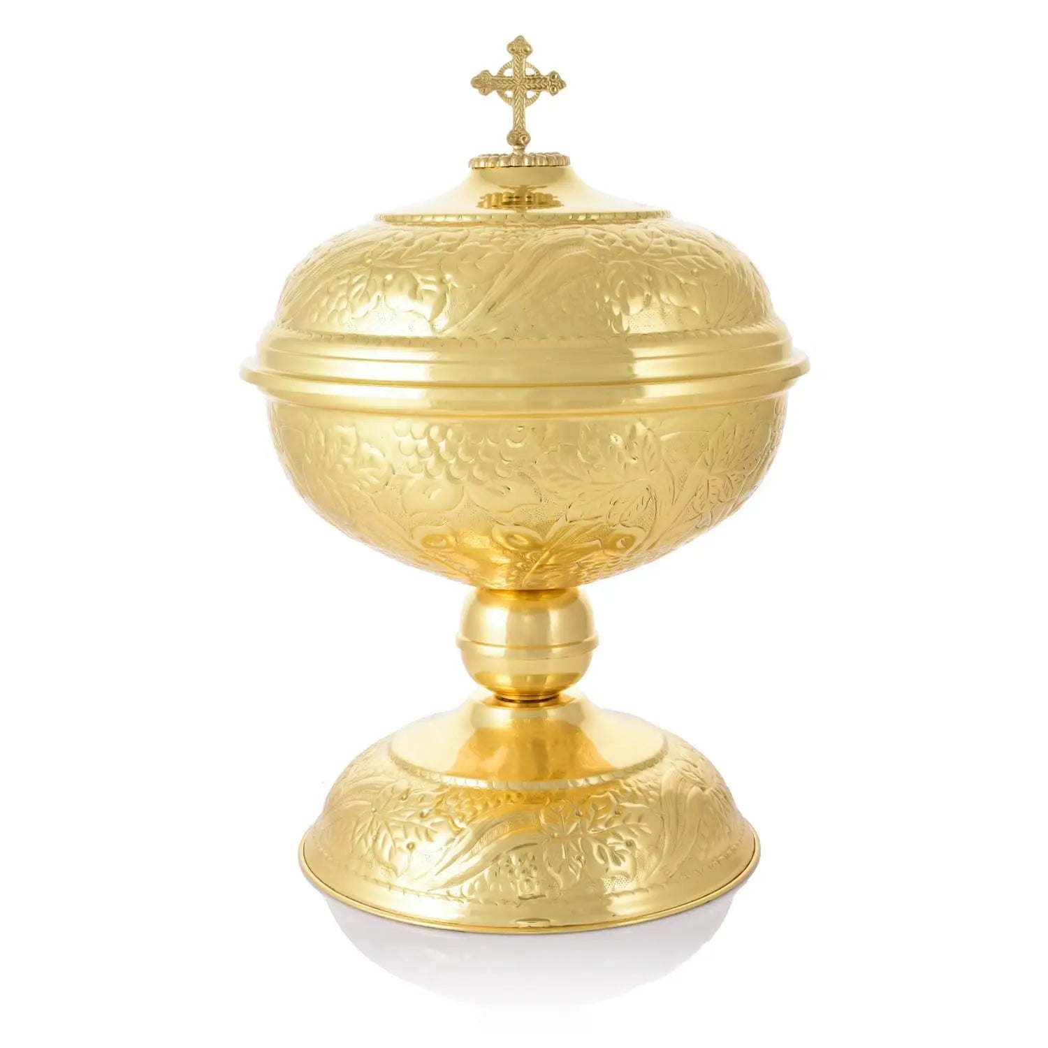 Brass Baptismal Font with Vine Ornament