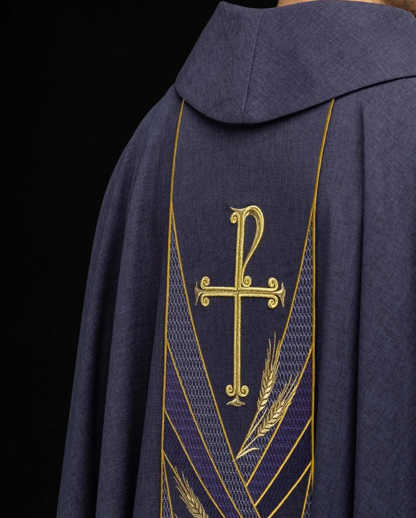 Purple Chasuble with Embroidered PAX Band