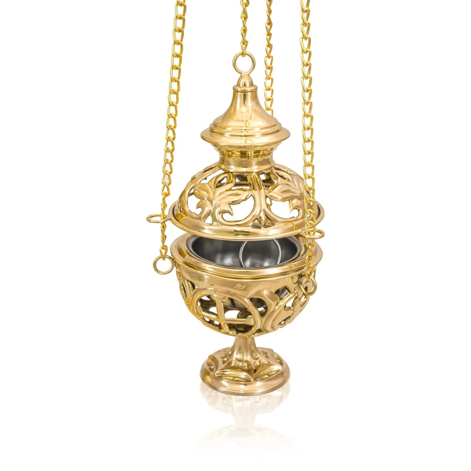 Brass Thurible with Openwork Design