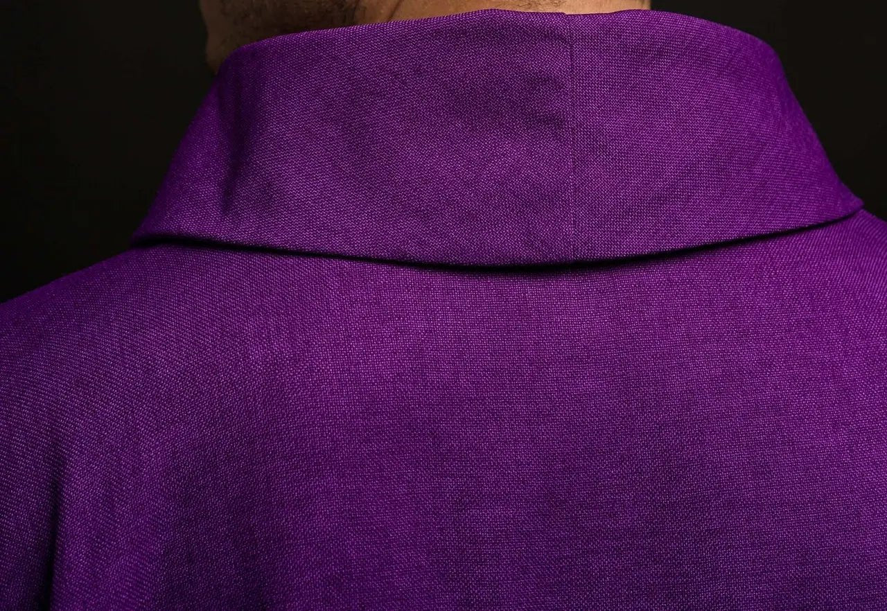 Chasuble with embroidered Crosses in purple