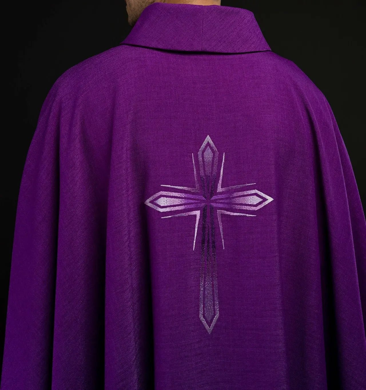 Embroidered chasuble in purple