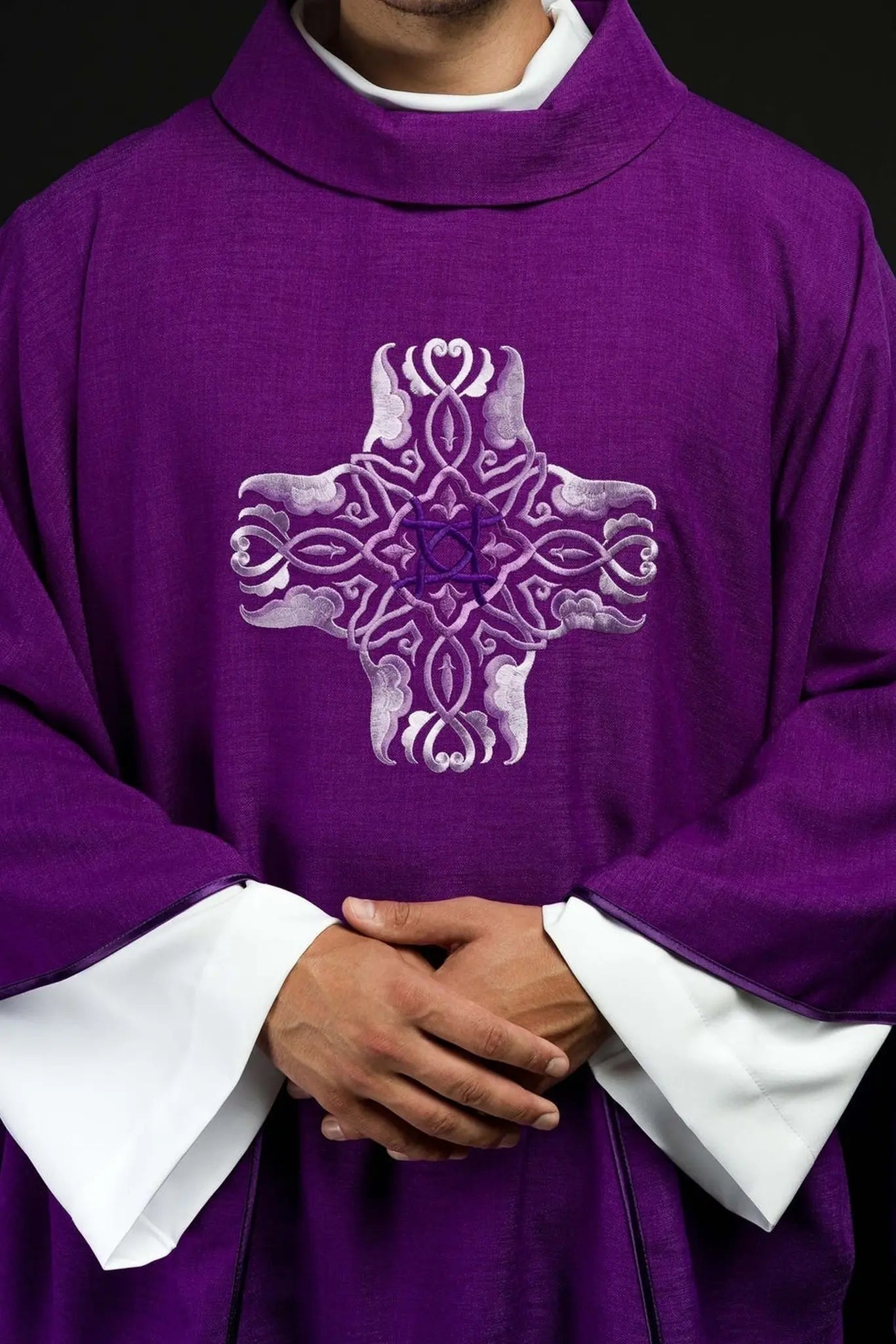 Purple chasuble with embroidery of the Cross