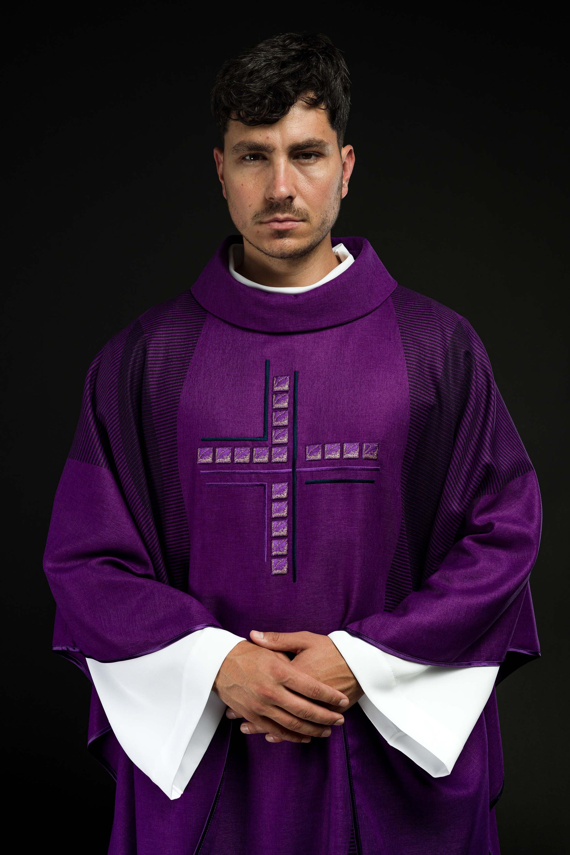 Purple chasuble with Cross