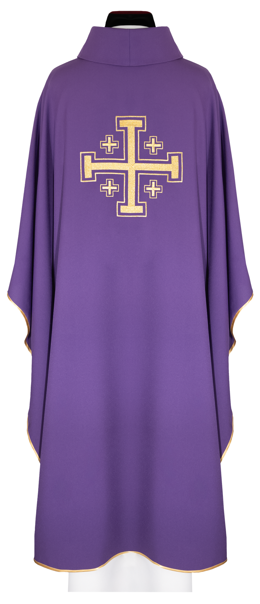 Fioletowy ornat haftowany z motywem krzyża - ORNATY.PL