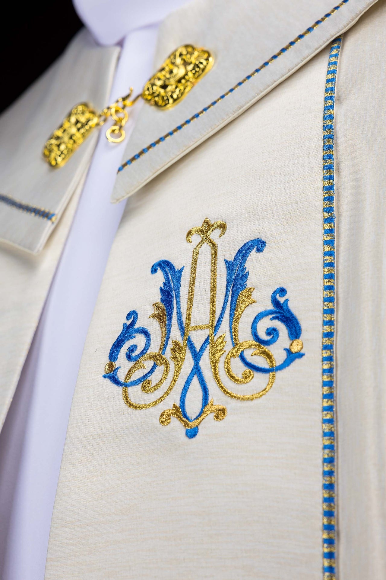 Kapa haftowana Maryjna Ecru - ORNATY.PL