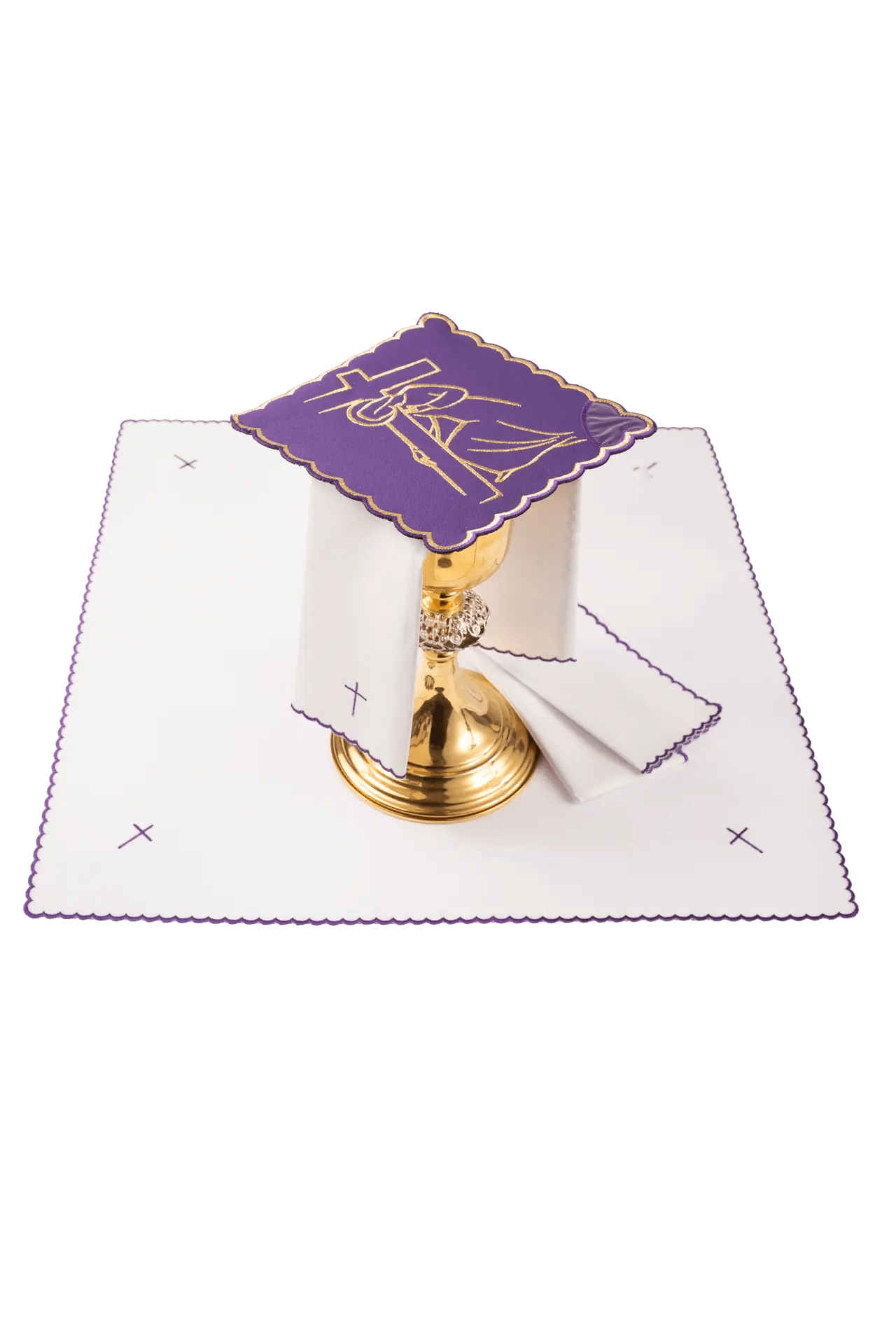 Embroidered chalice linens set Stations of the Cross