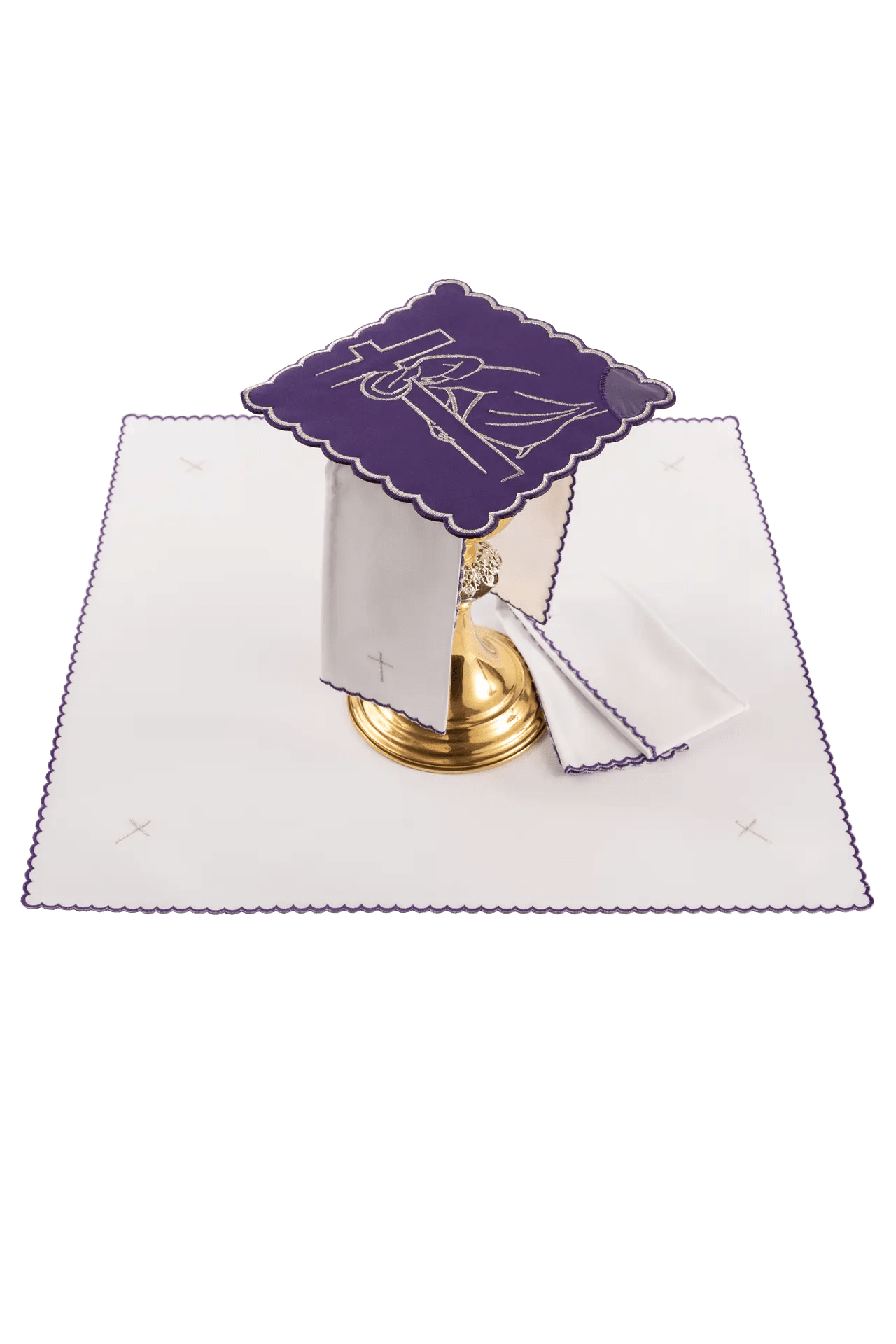 Embroidered chalice linens set Stations of the Cross