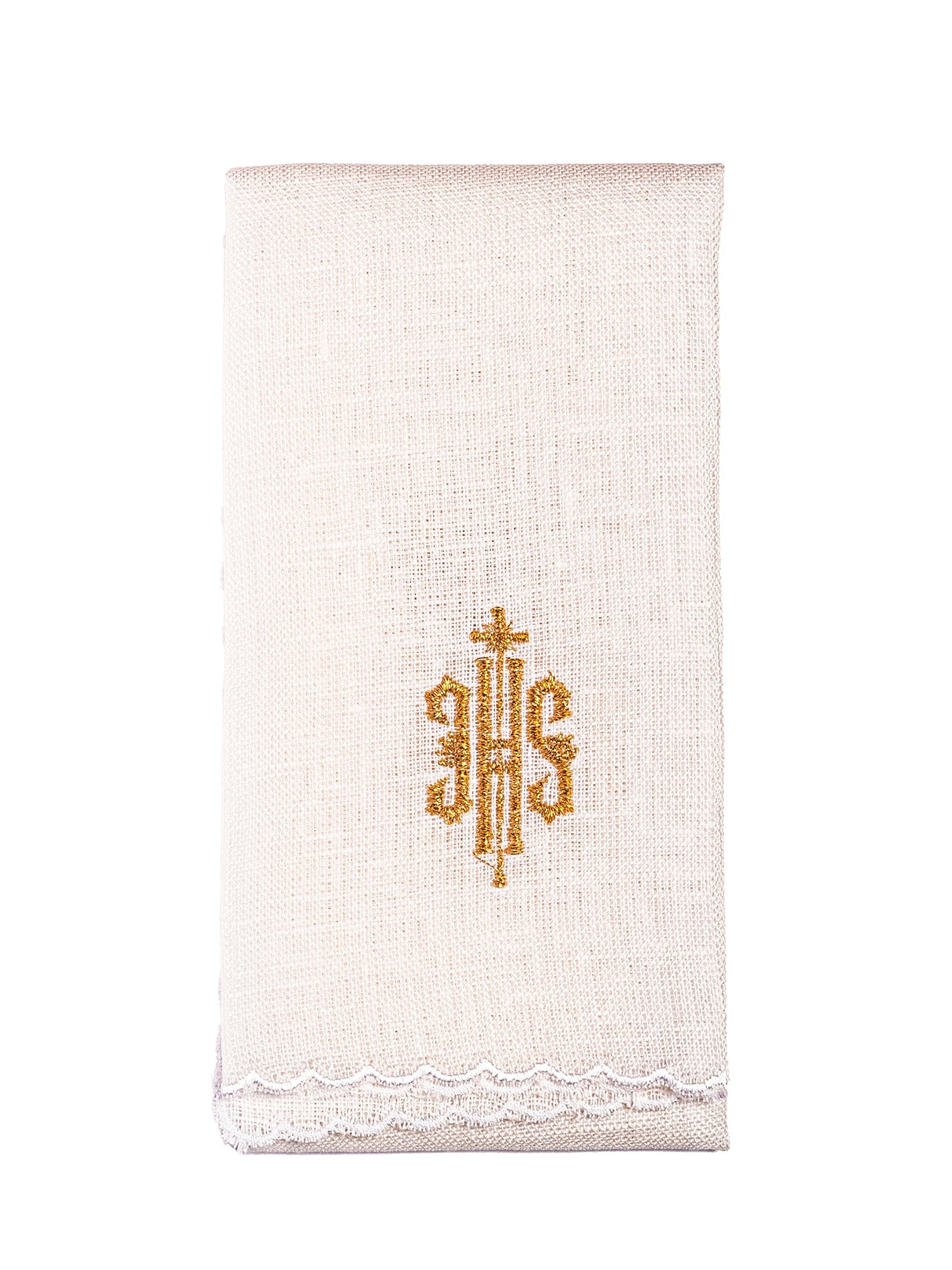 Linen chalice linen embroidered with IHS design