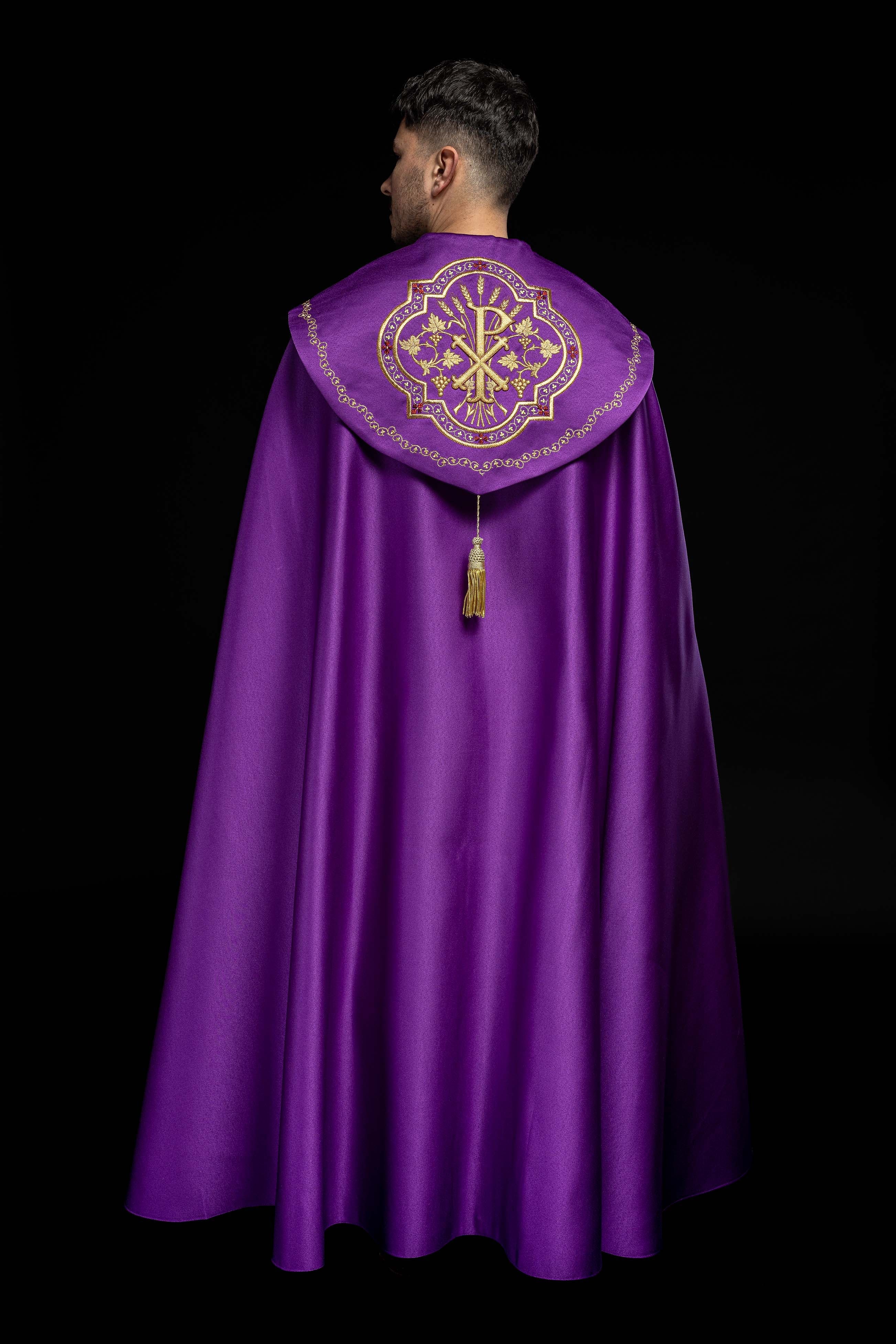 Eucharistic cape monogram PX in purple
