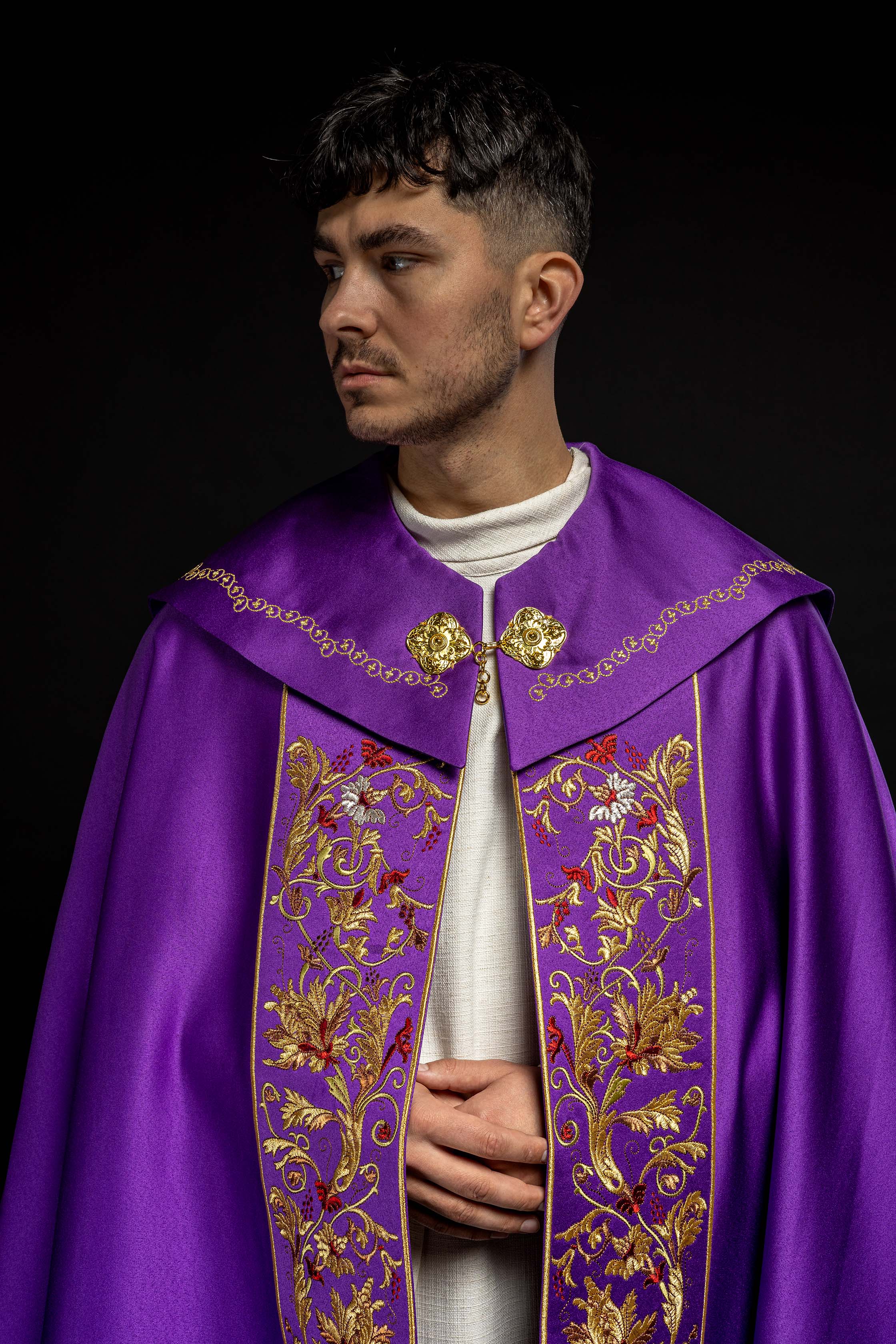 Eucharistic cape monogram PX in purple
