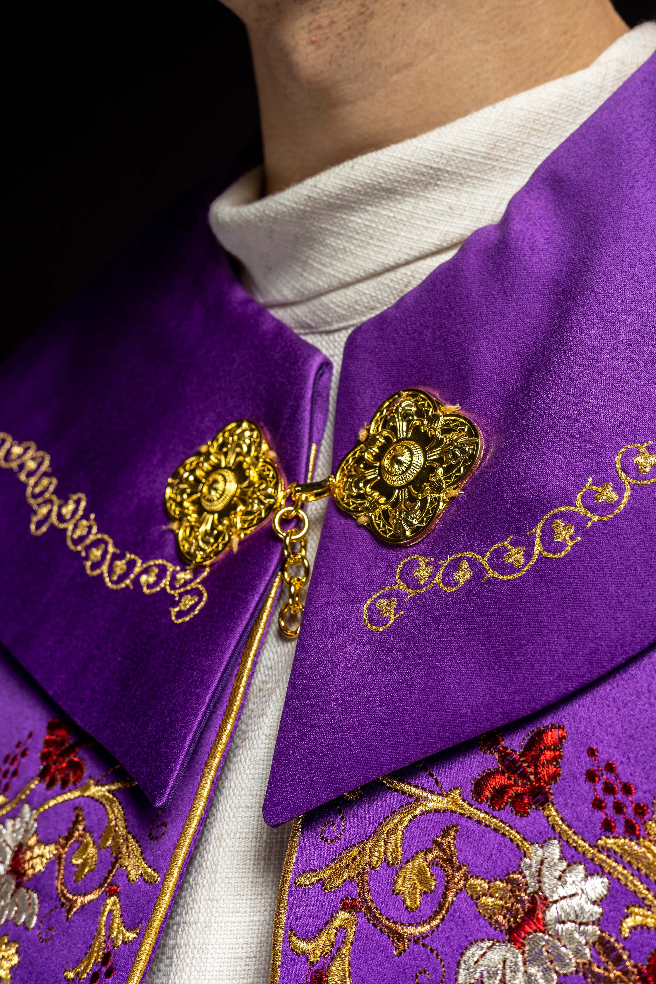 Eucharistic cape monogram PX in purple