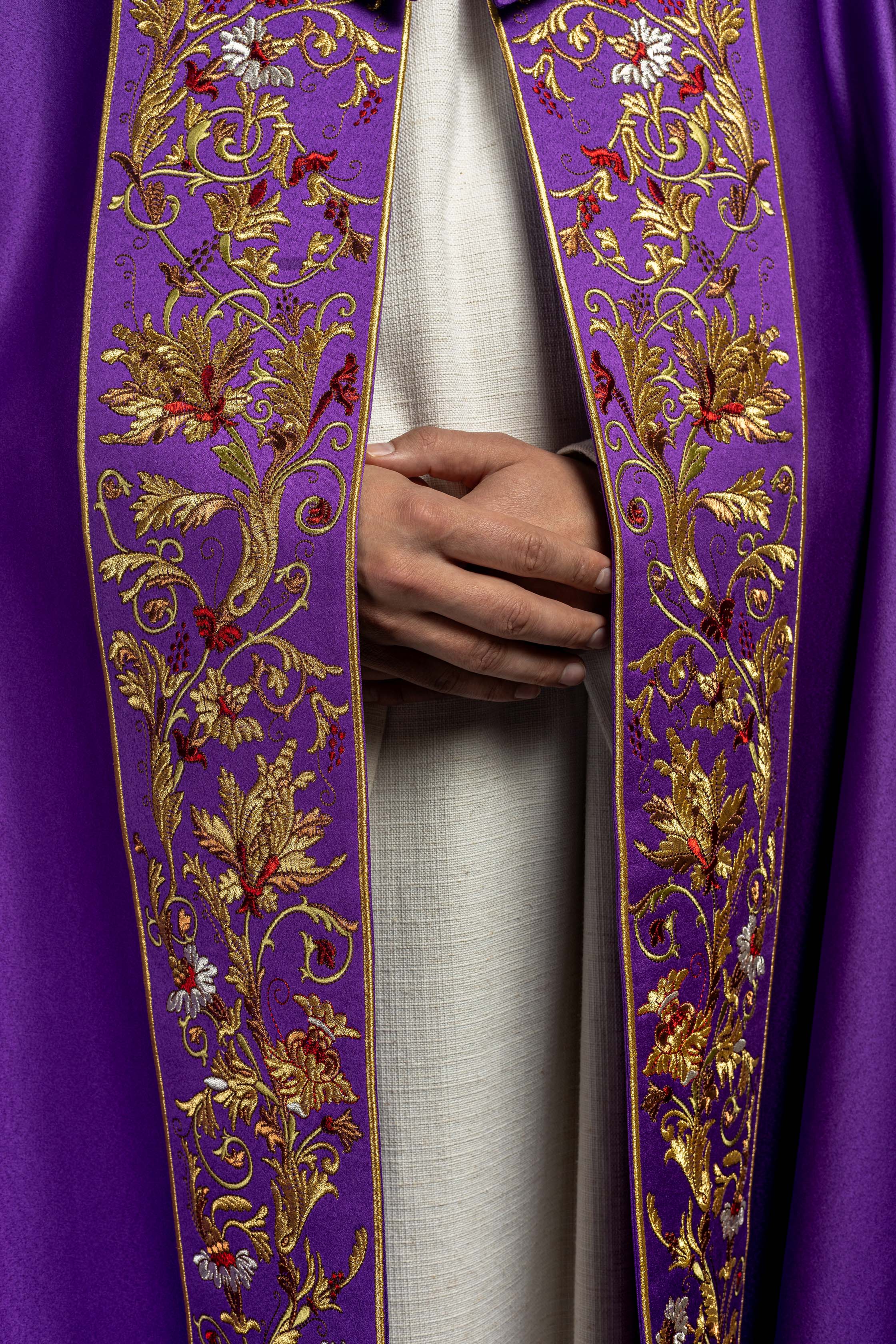 Eucharistic cape monogram PX in purple