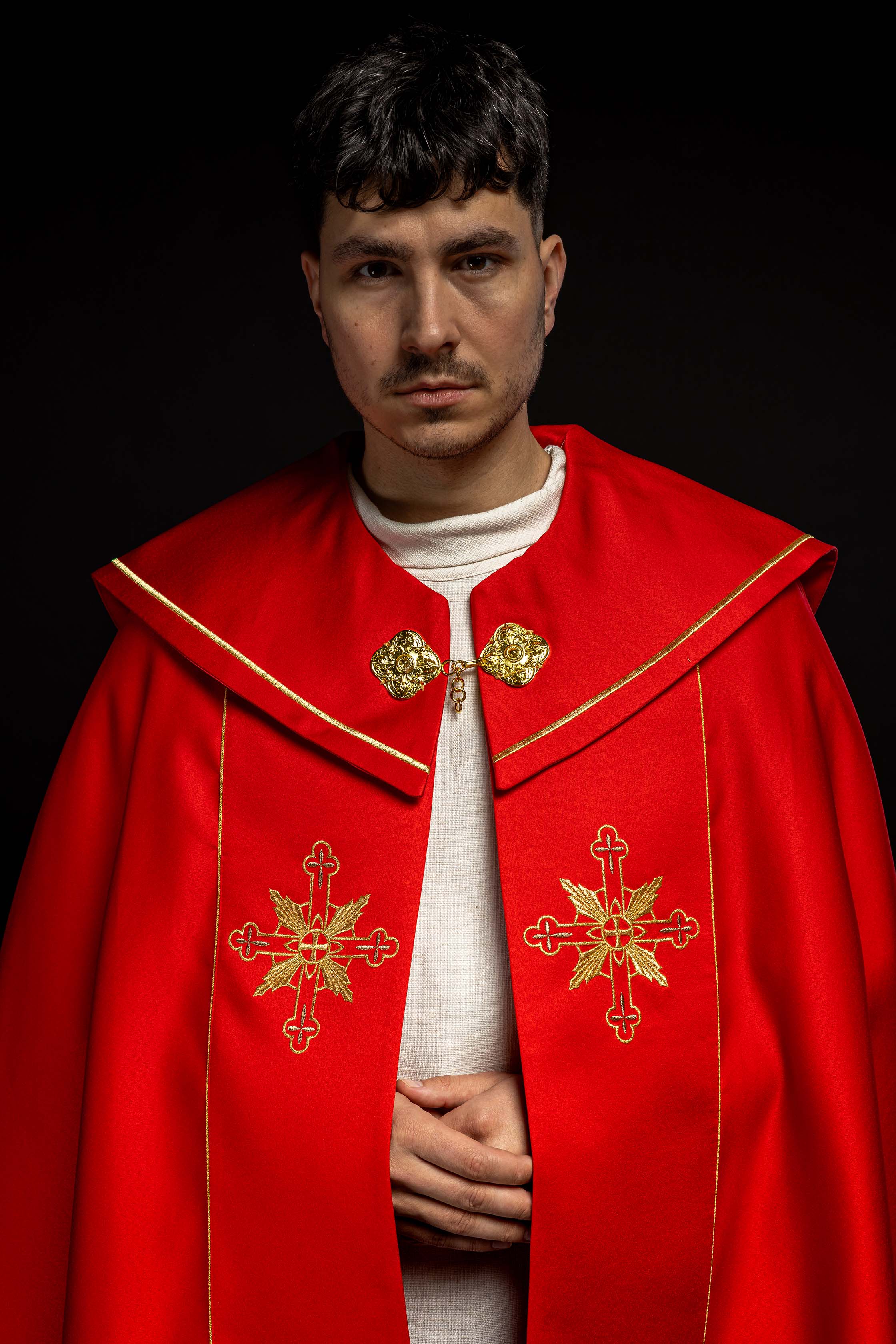 Kapa eucharystyczna monogram IHS Czerwona - ORNATY.PL
