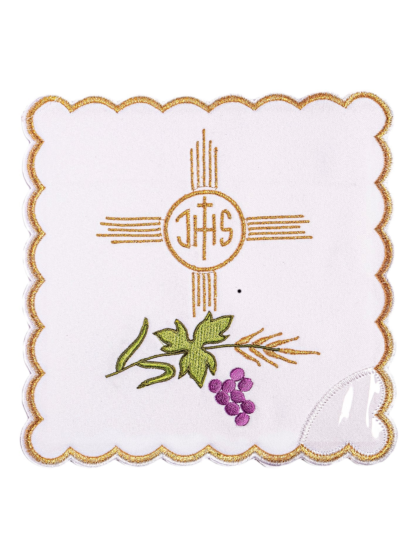 Chalice linen embroidered Cross and IHS