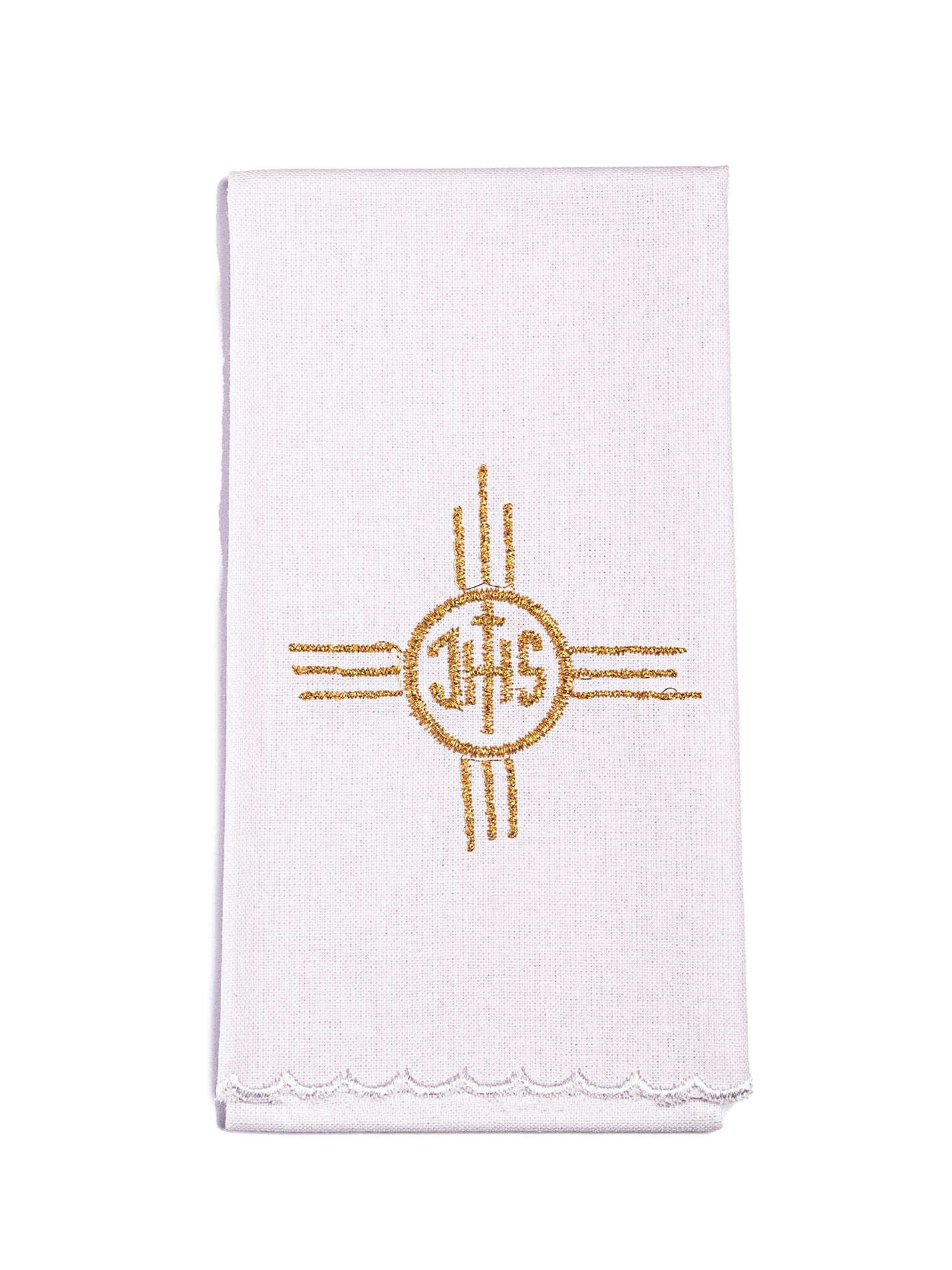Chalice linen embroidered Cross and IHS
