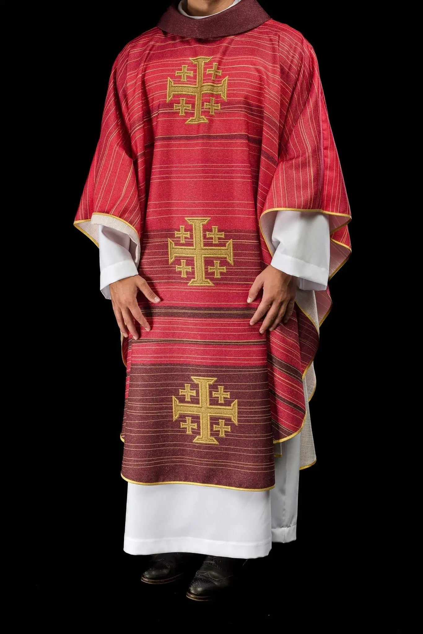 Printed Chasuble with Jerusalem Cross Red