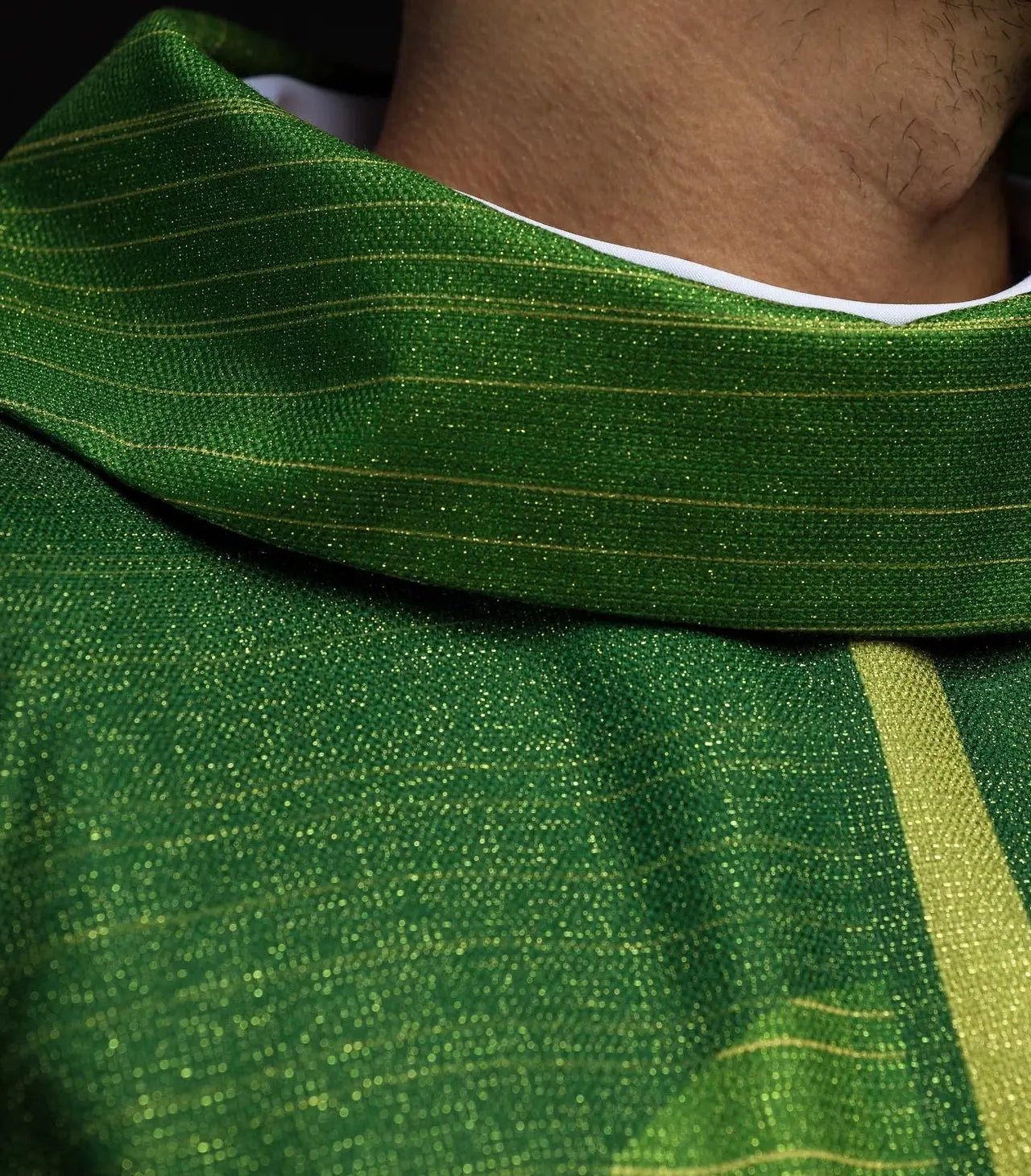 Green printed chasuble with a cross motif