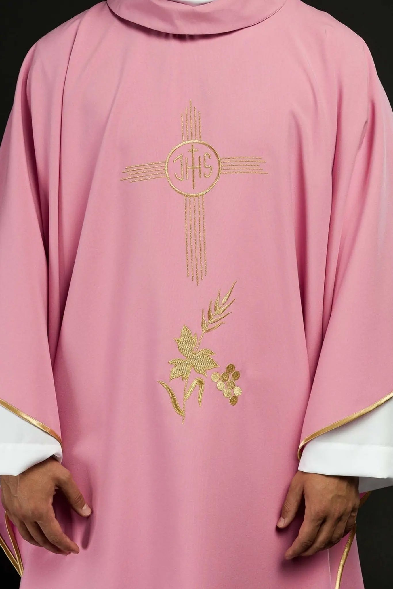 Rose gold embroidered chasuble