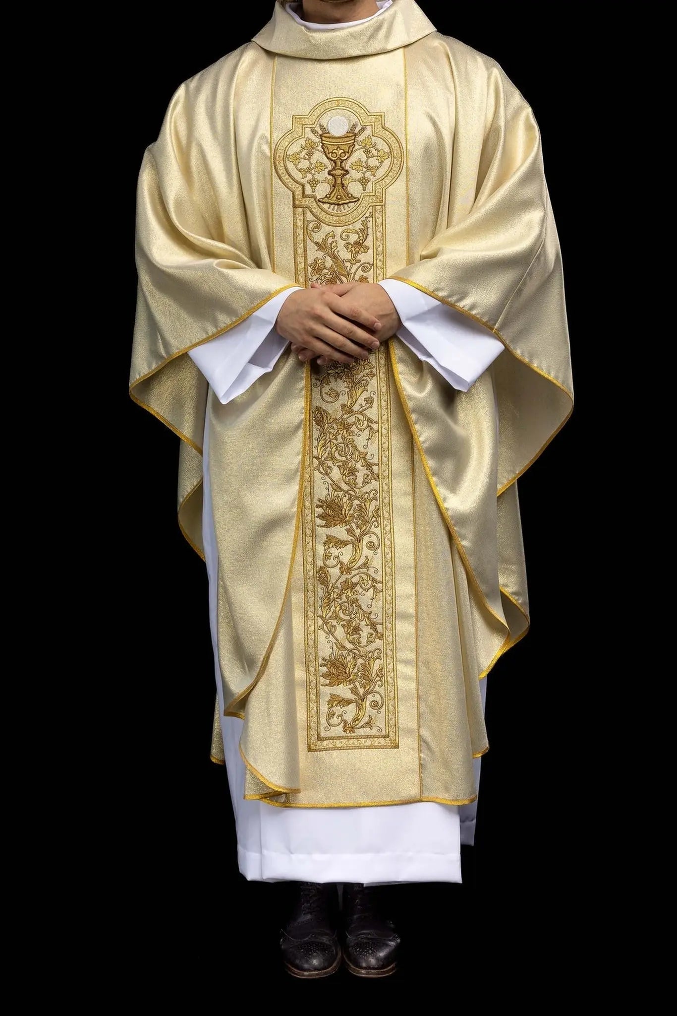 Gold Chasuble with Eucharistic Chalice Embroidery