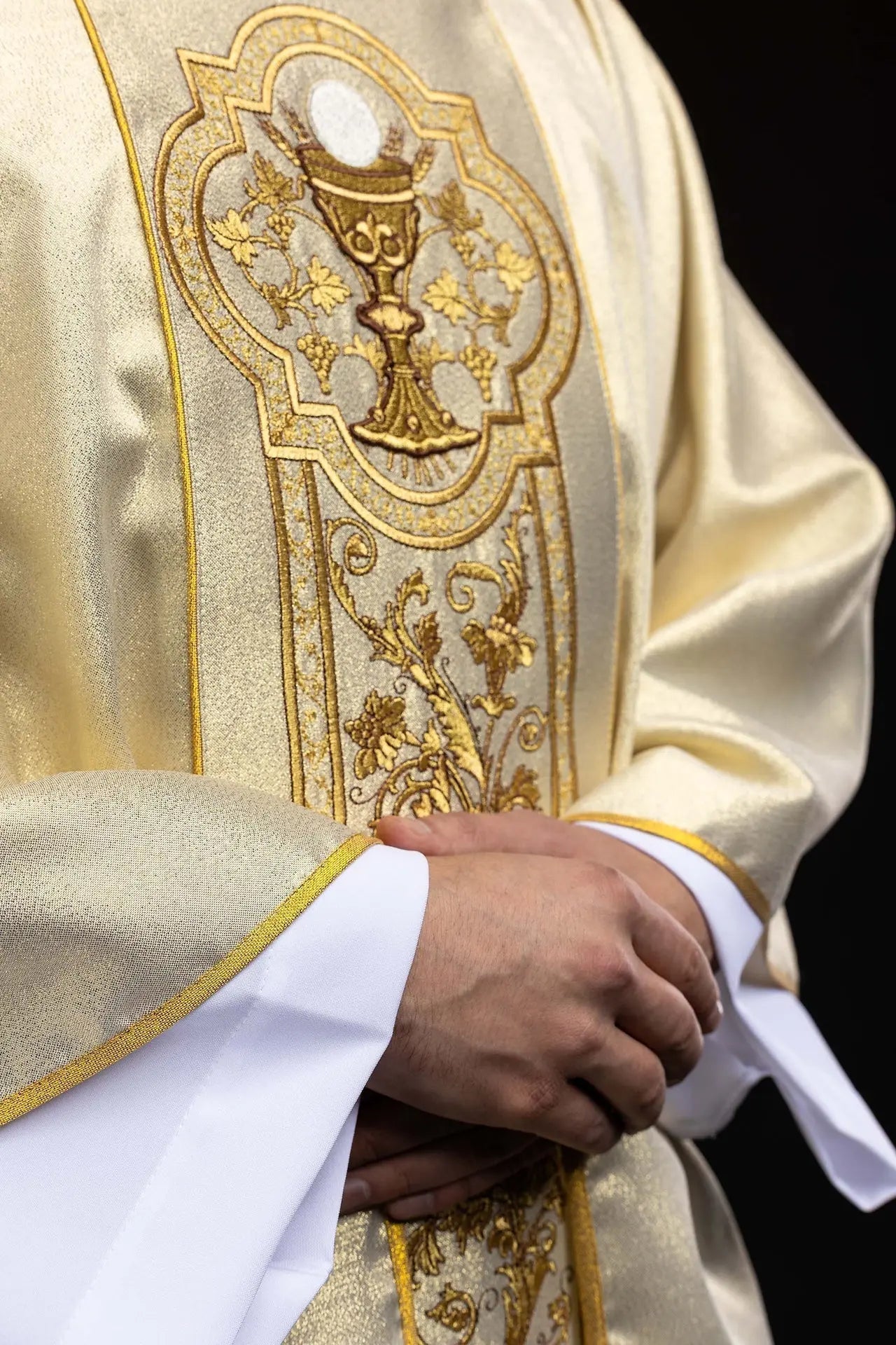 Gold Chasuble with Eucharistic Chalice Embroidery