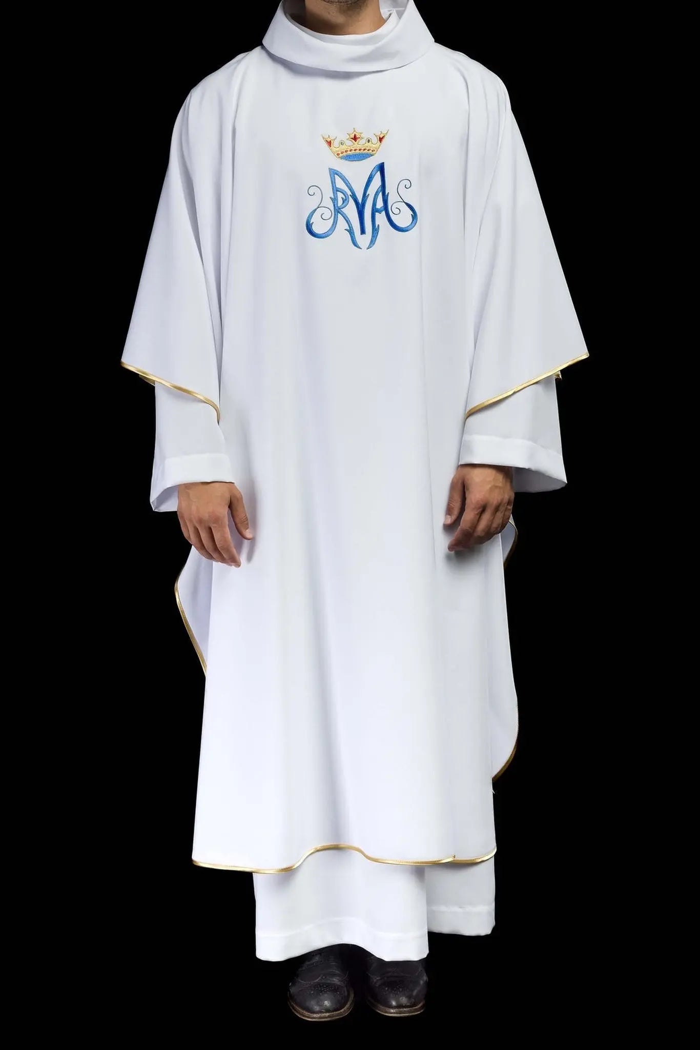 White Marian liturgical chasuble