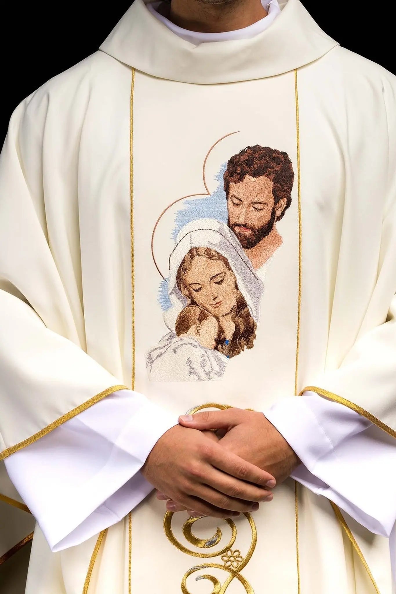 Christmas chasuble with the image of the Holy Family