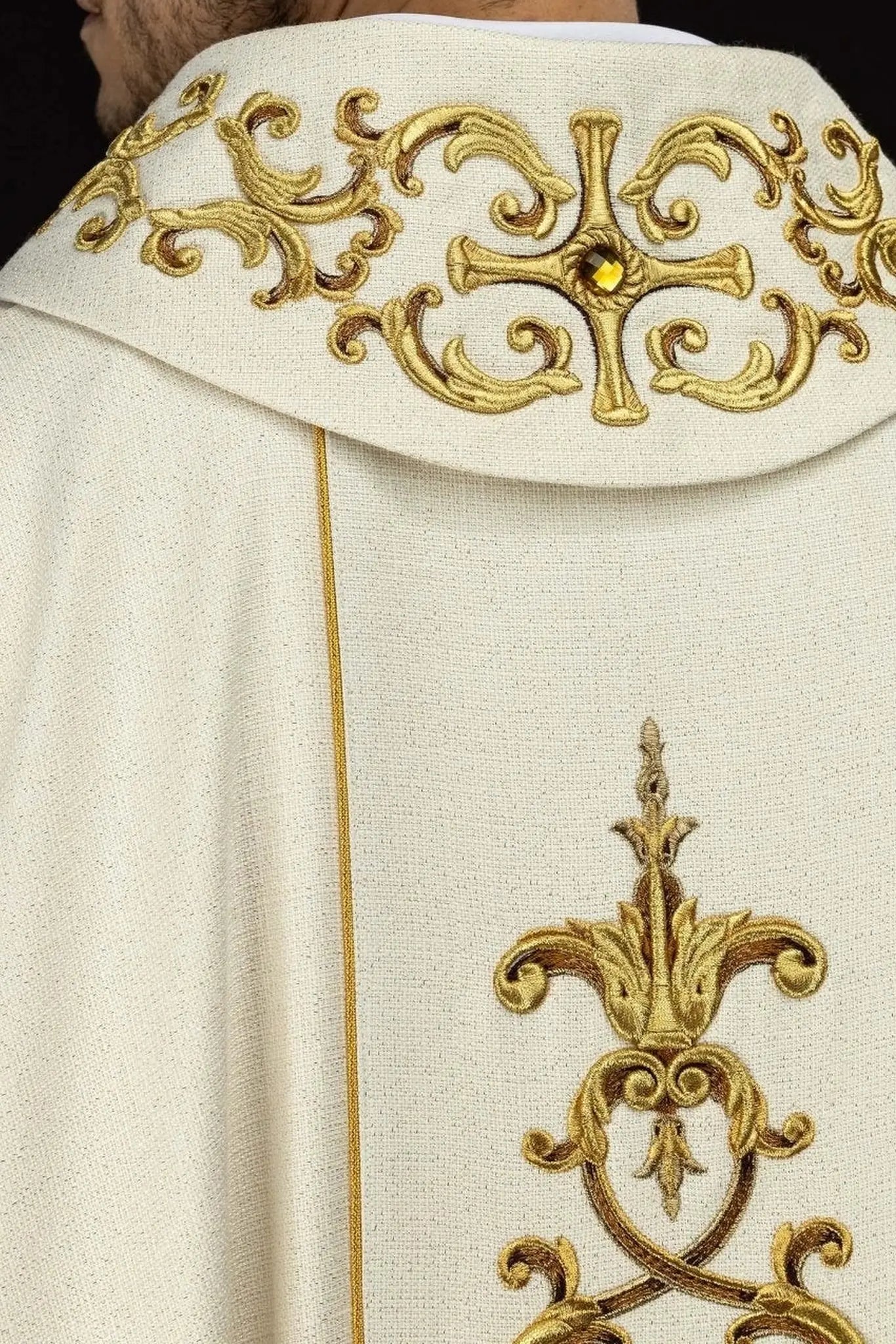 Richly Embroidered Chasuble with Our Lady of the Rosary