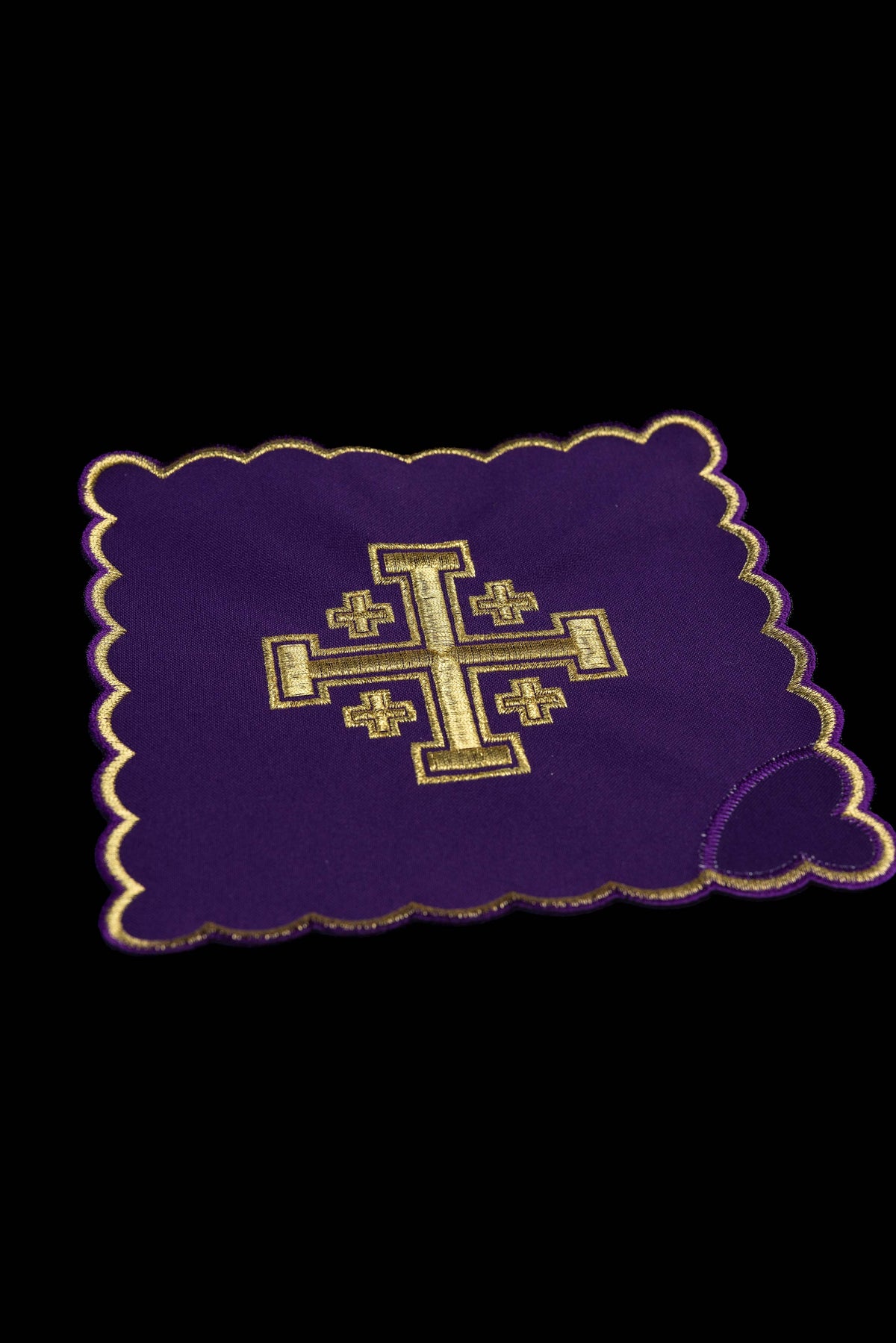 Set di Palle da calice con Croce di Gerusalemme ricamata in quattro colori liturgici