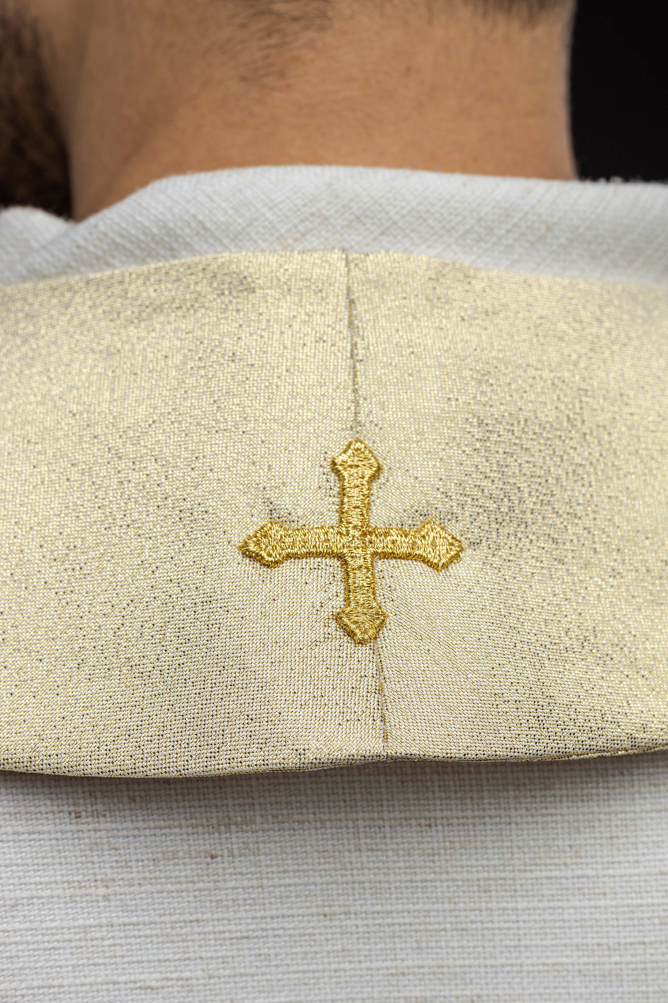 IHS embroidered stole in gold