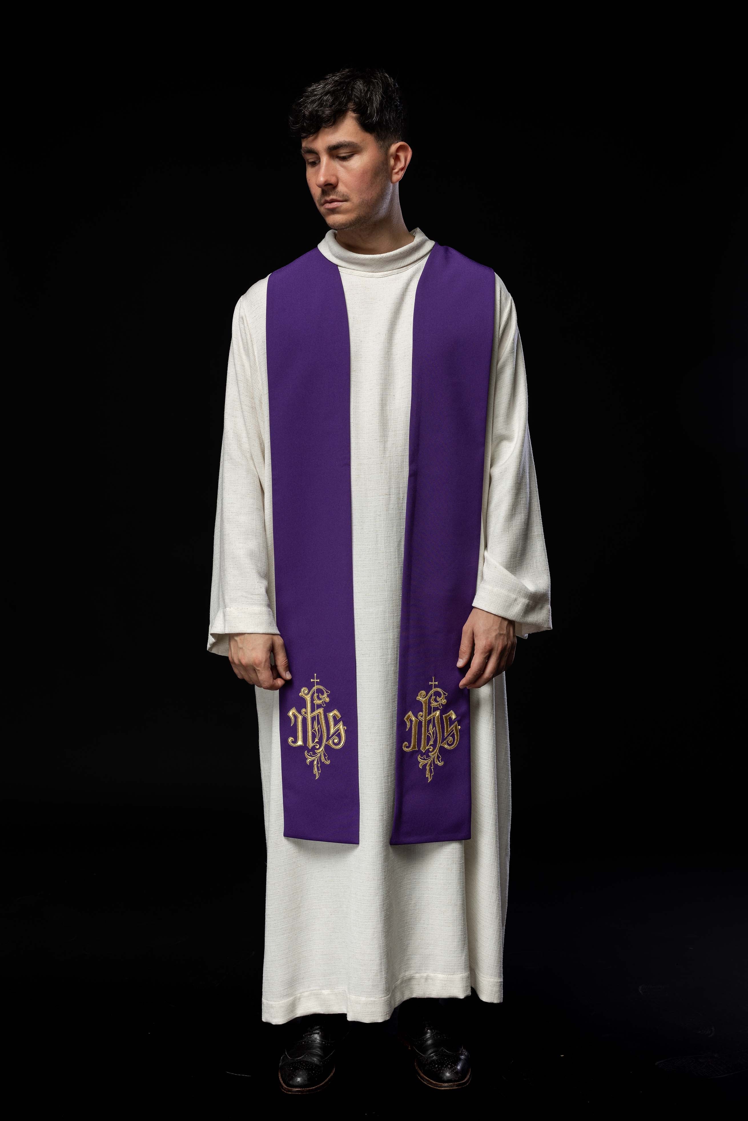 IHS embroidered stole