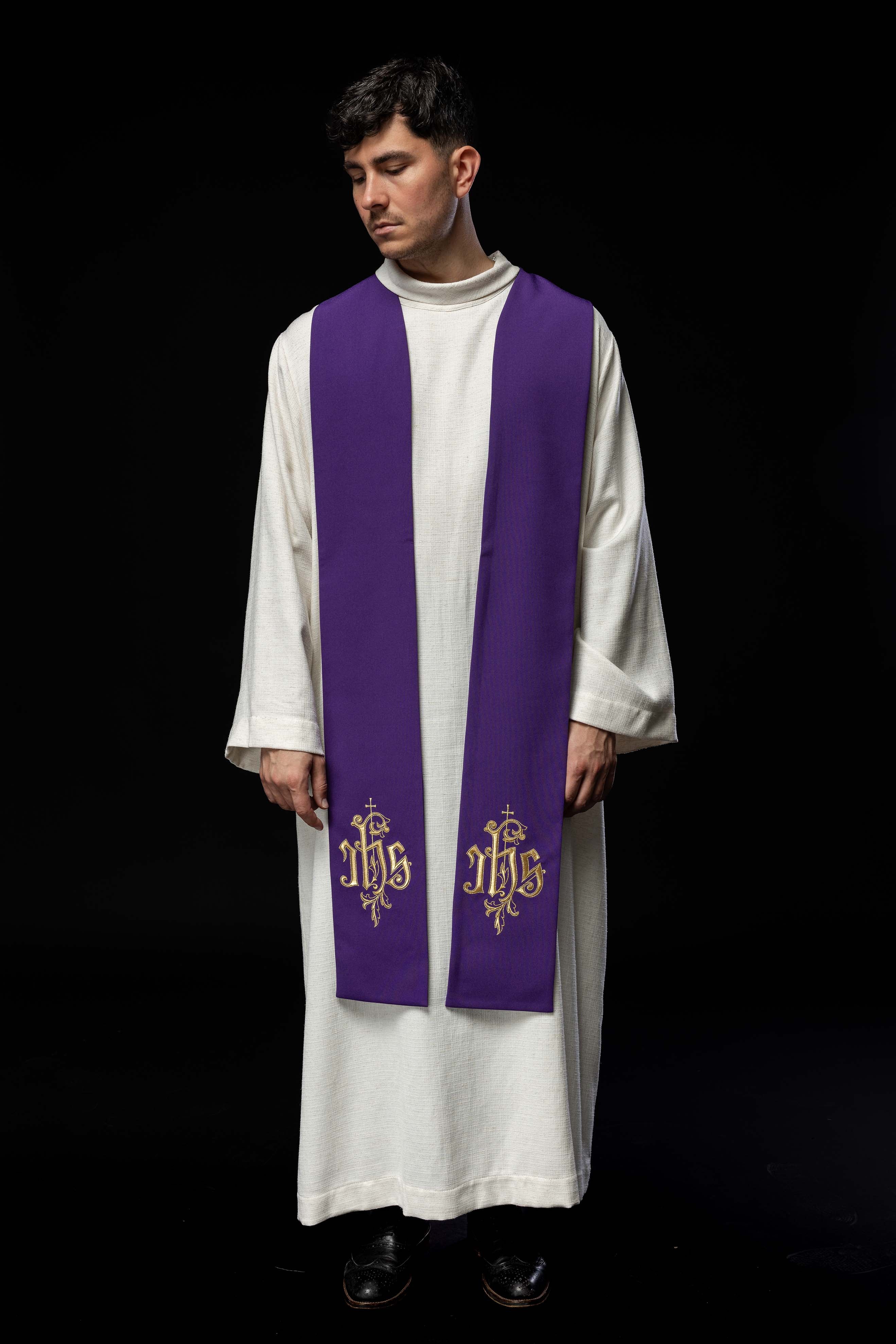 IHS embroidered stole