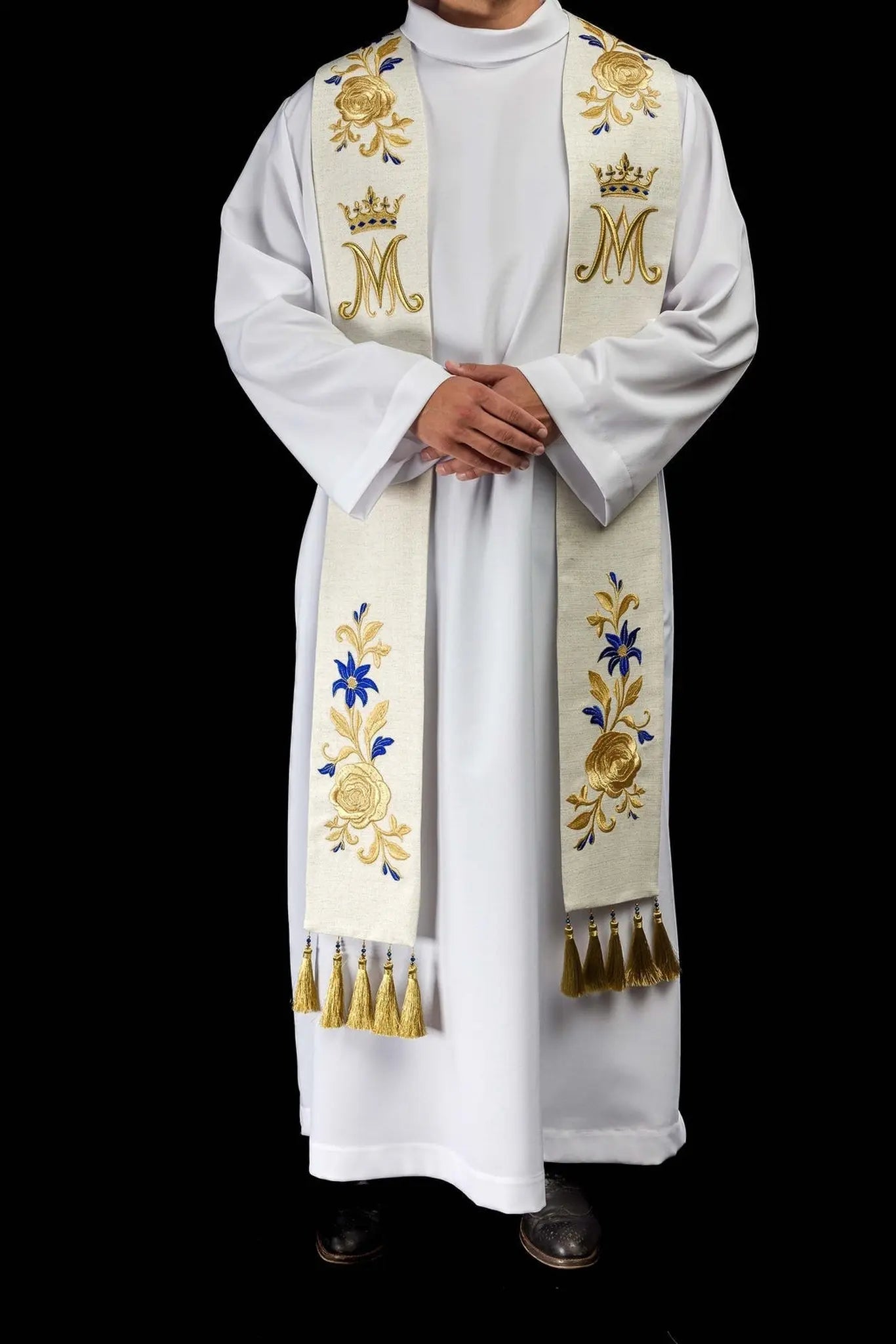 Embroidered Stole with Marian Symbol