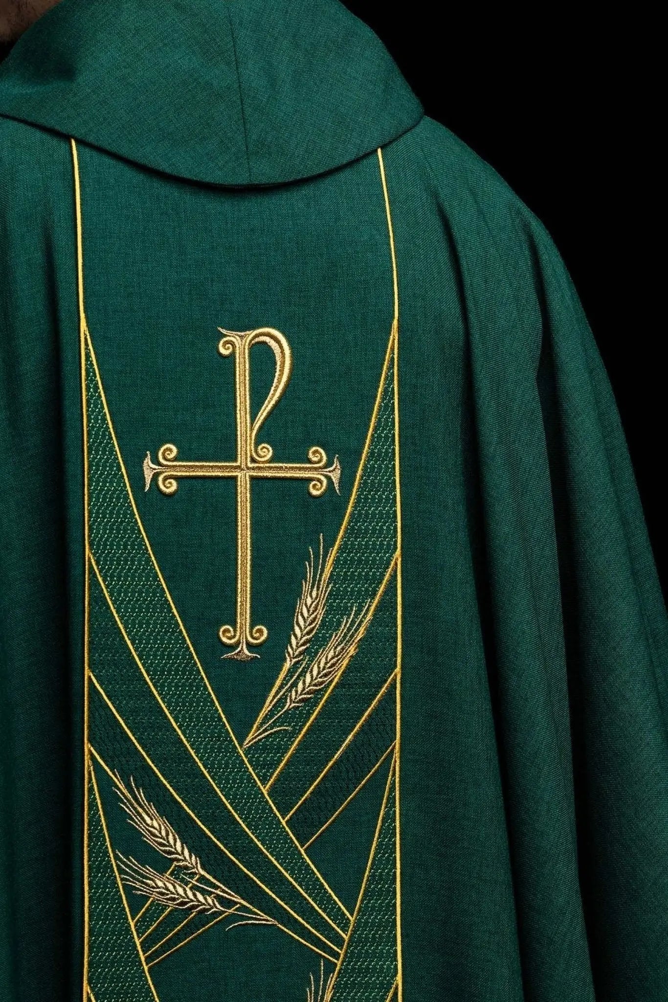 Green Chasuble with Embroidered PAX Band