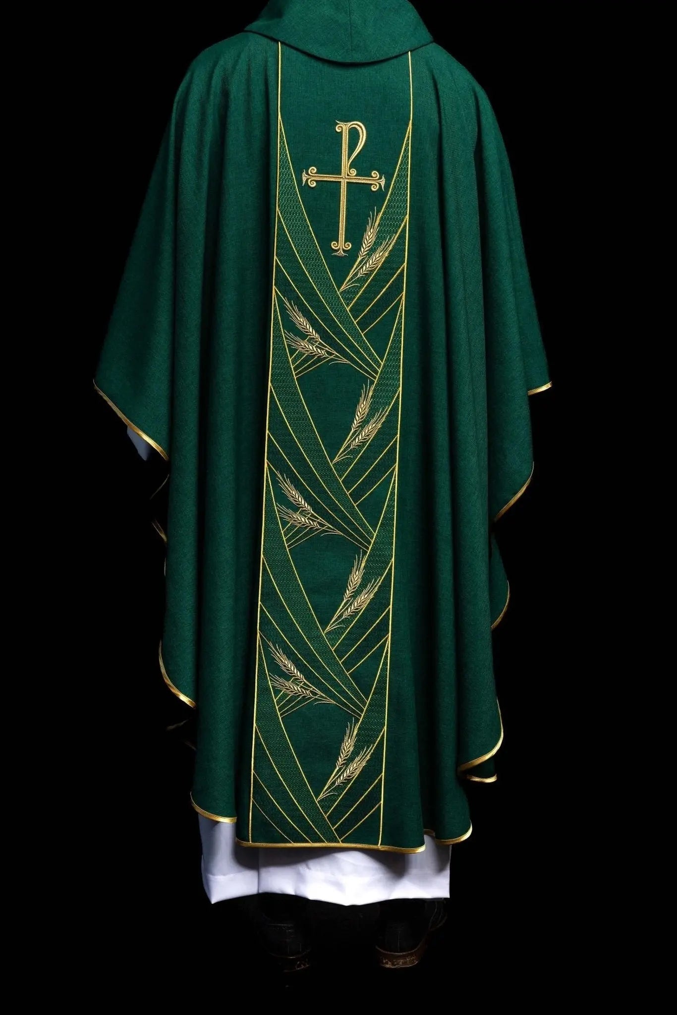 Green Chasuble with Embroidered PAX Band