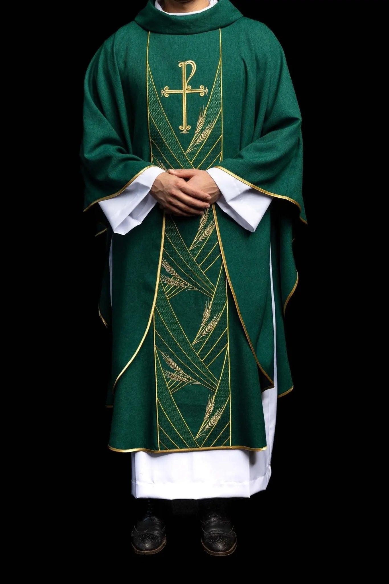 Green Chasuble with Embroidered PAX Band