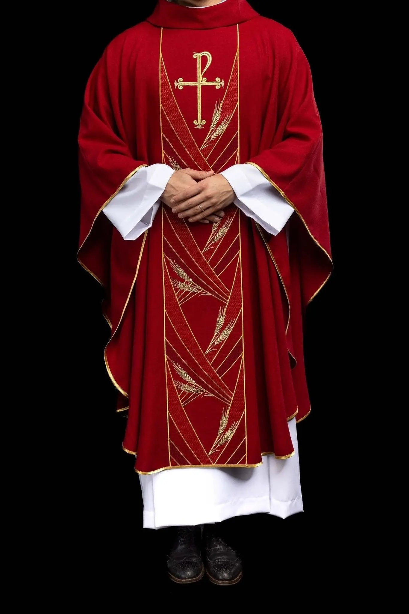 Red Chasuble with Embroidered PAX Band
