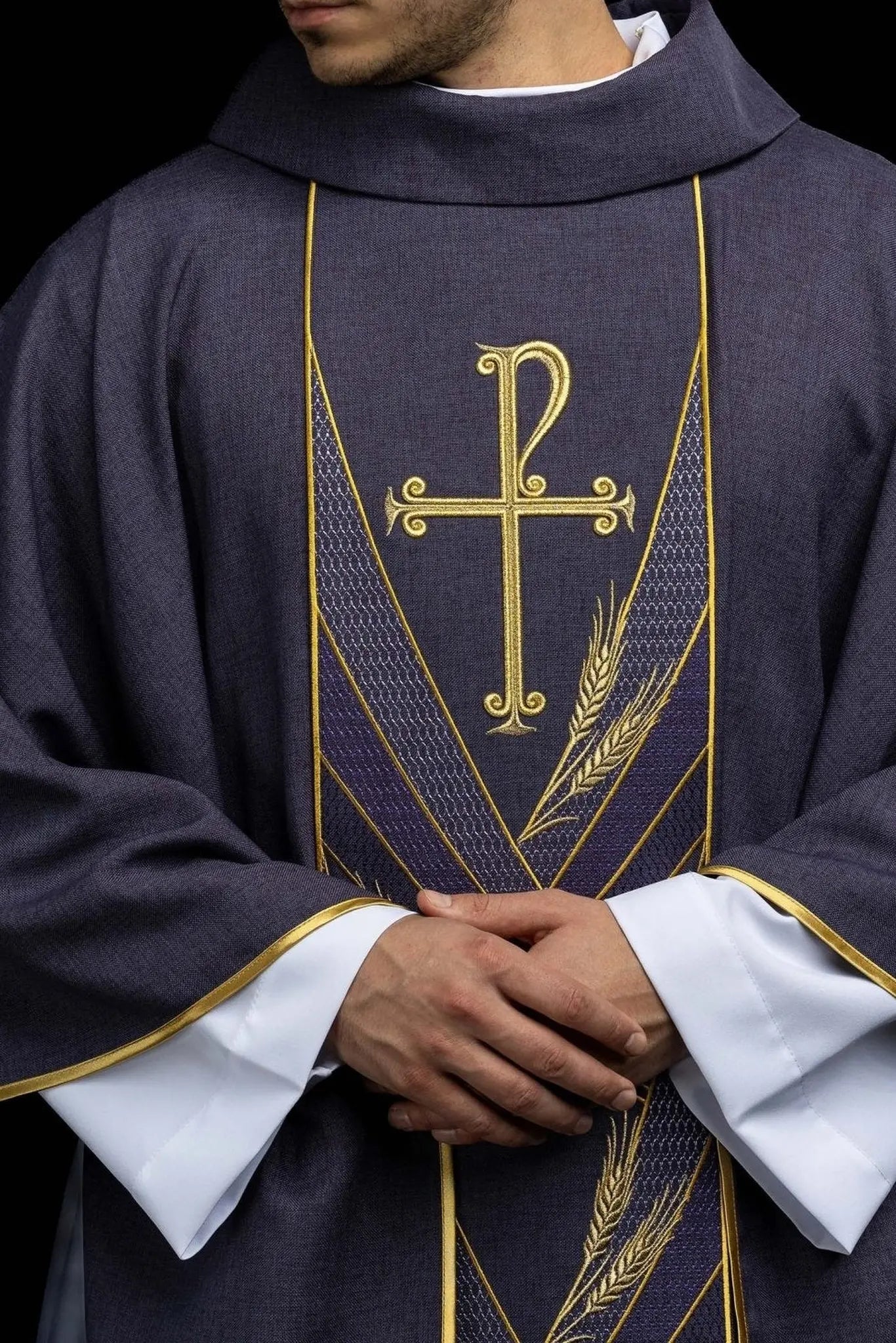 Purple Chasuble with Embroidered PAX Band