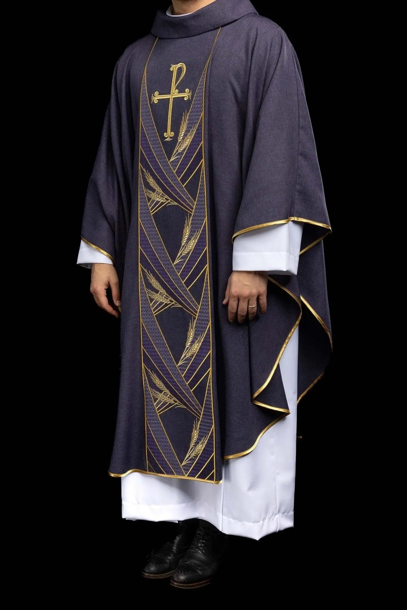 Purple Chasuble with Embroidered PAX Band