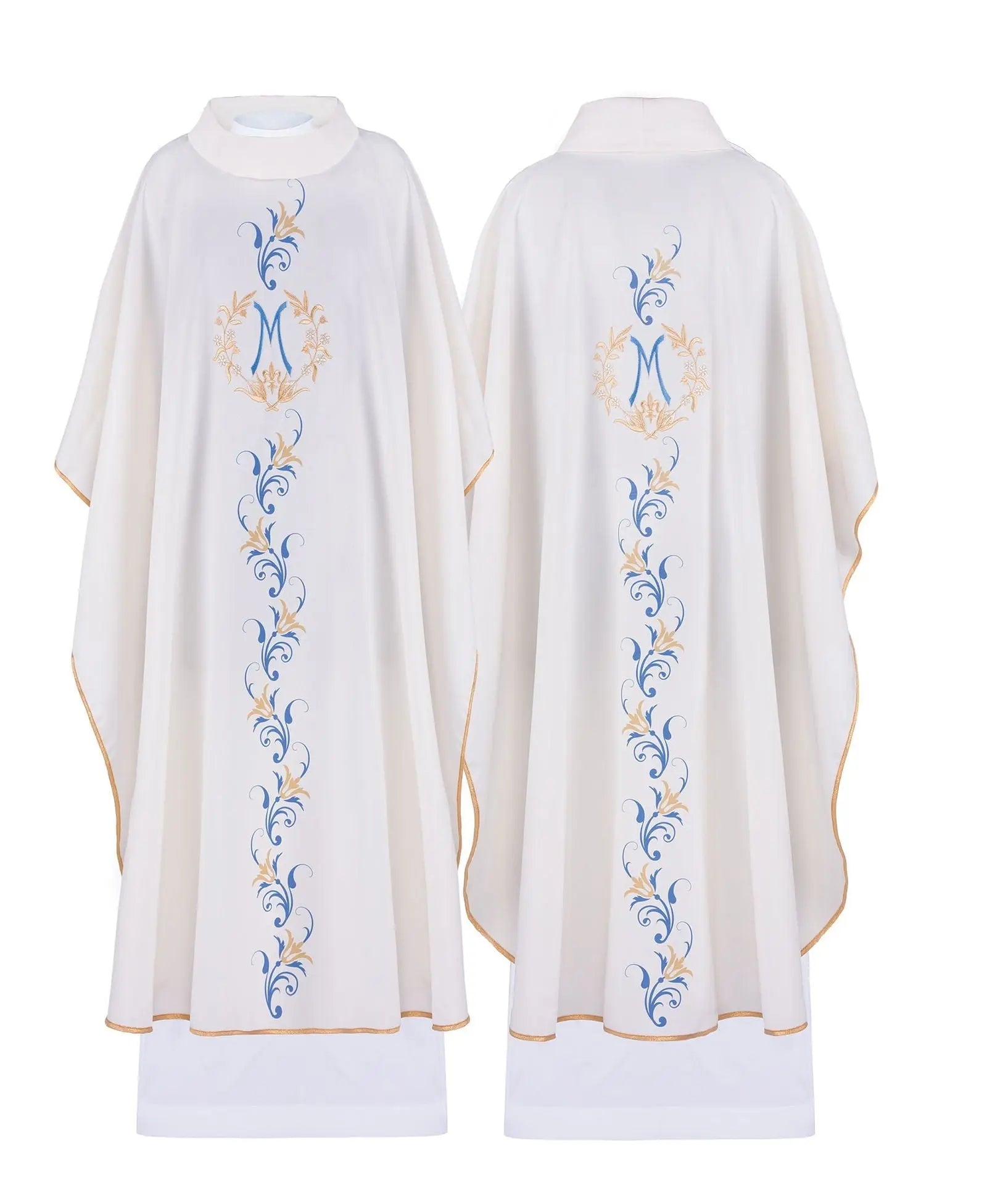 Marian liturgical chasuble embroidered in ecru