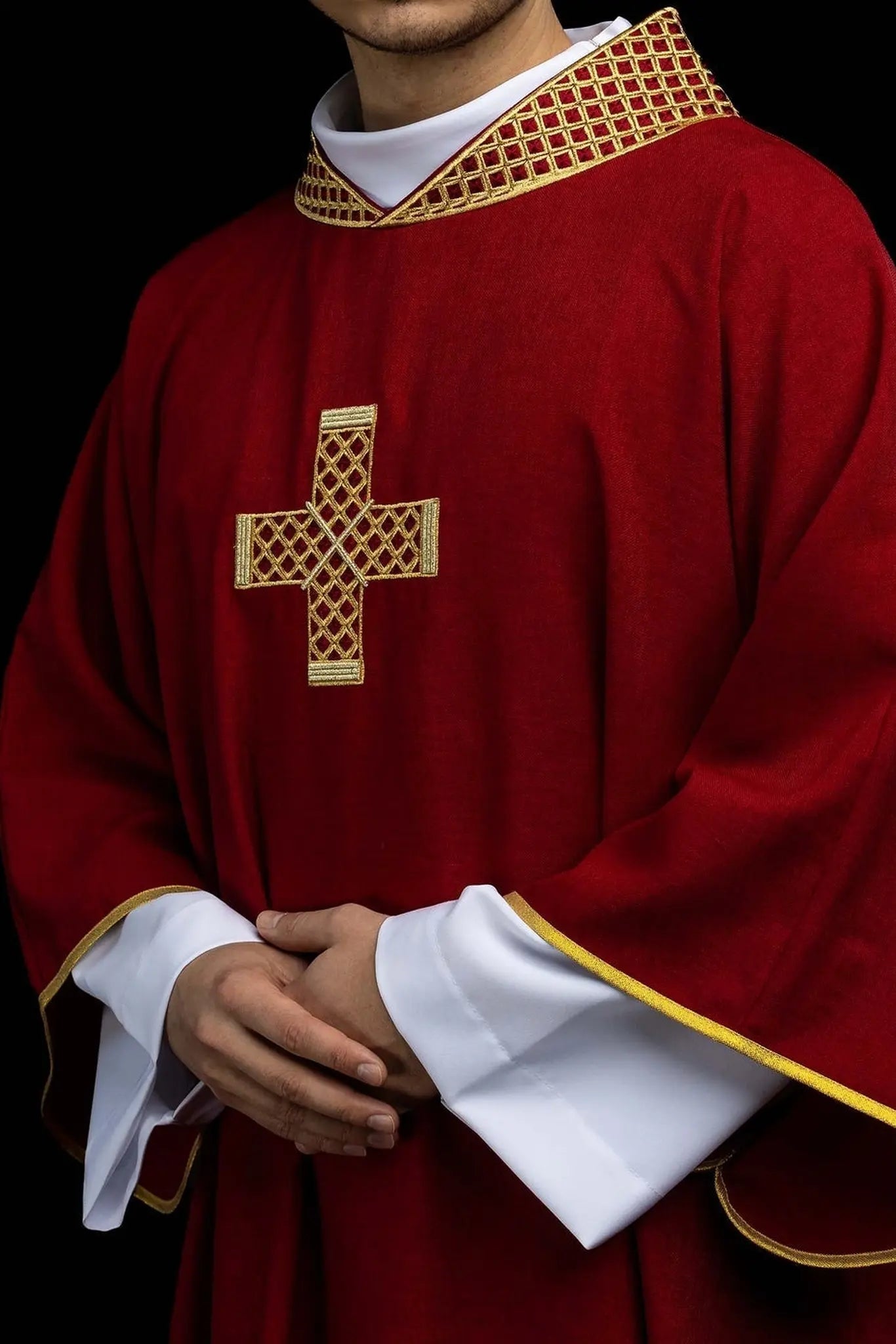 Red Dalmatic with Gold Cross Embroidery