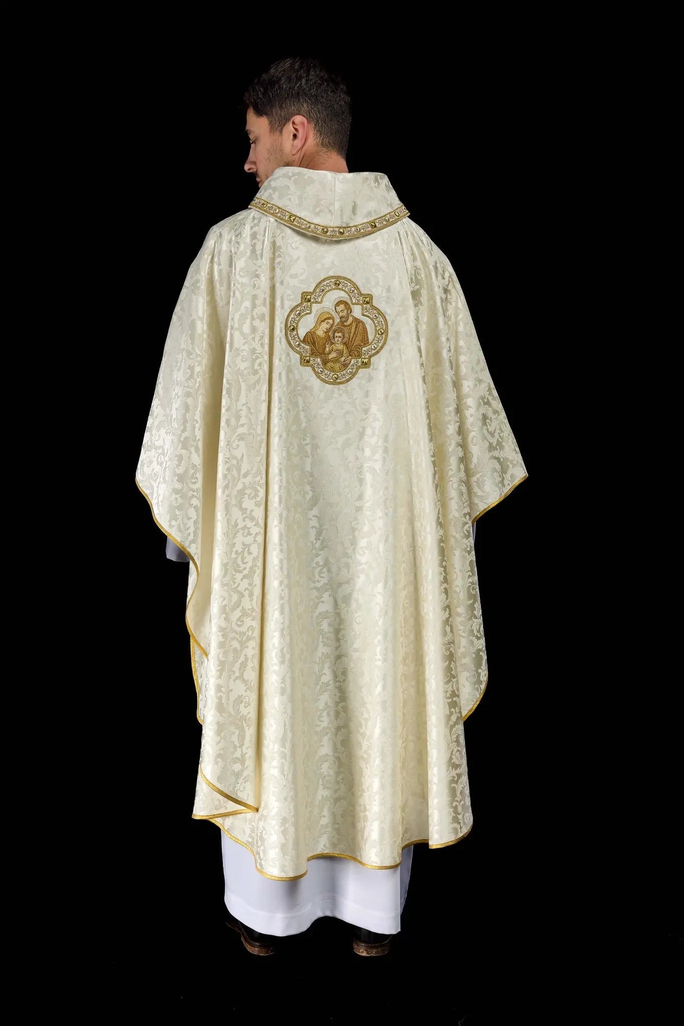 Embroidered Christmas Chasuble with the Holy Family Image
