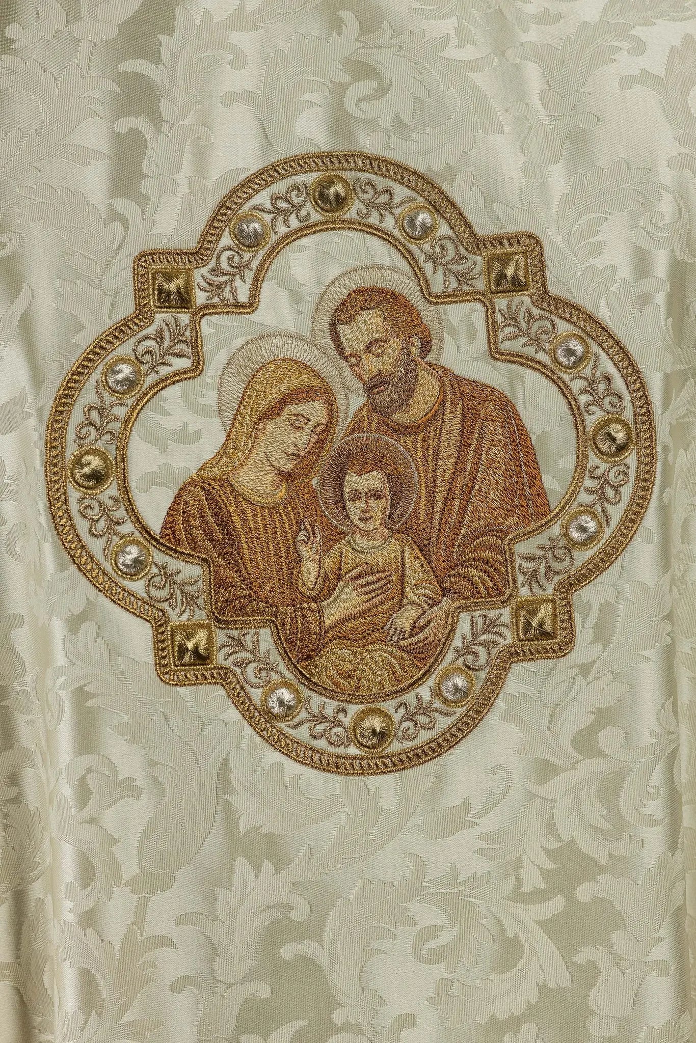 Embroidered Christmas Chasuble with the Holy Family Image