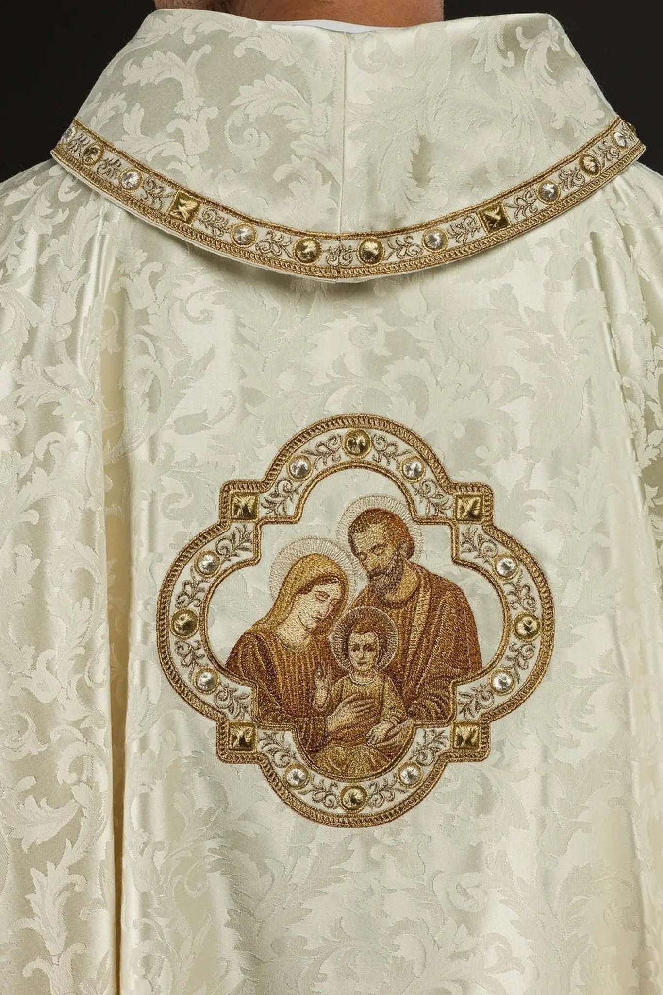 Embroidered Christmas Chasuble with the Holy Family Image