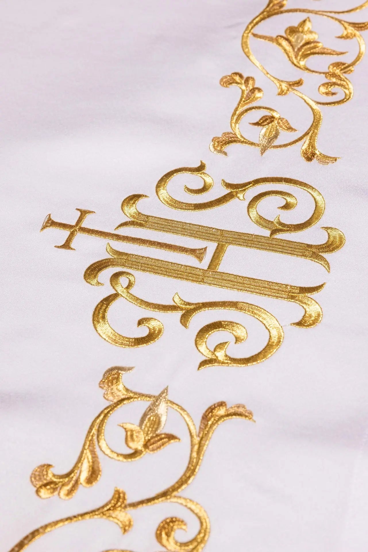 Altar Cloth with Gold Marian Monogram Embroidery