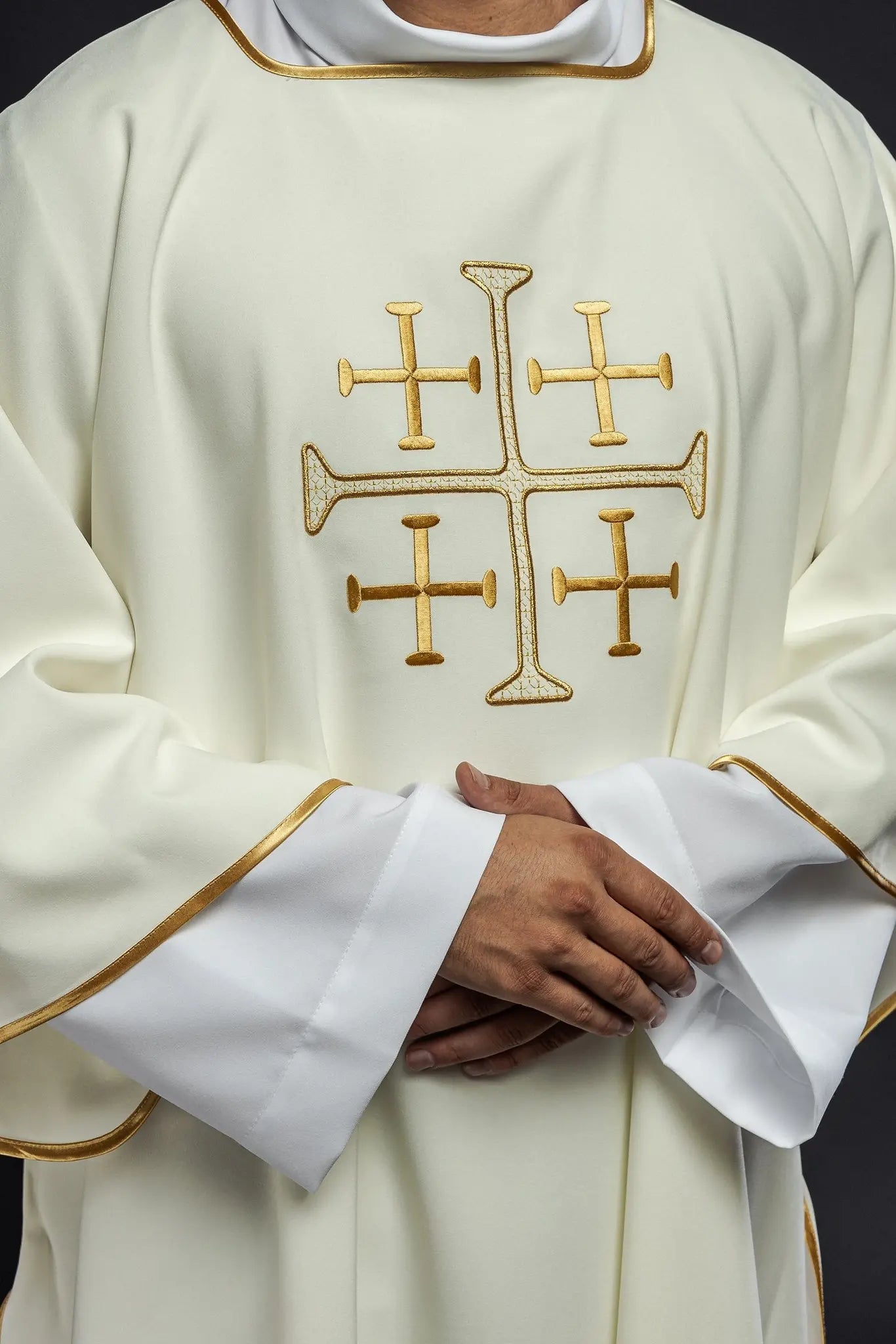 Dalmatia with embroidered gold ecru crosses