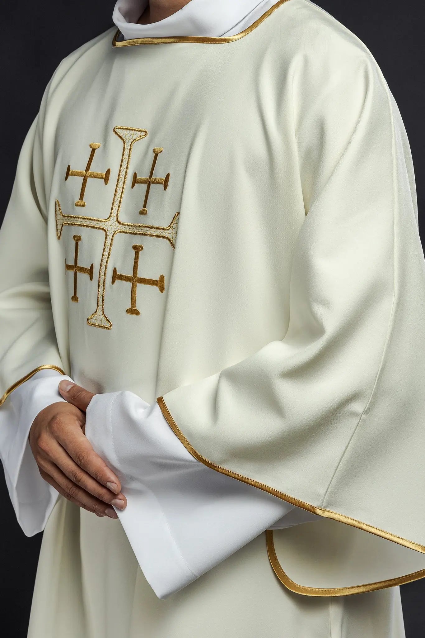 Dalmatia with embroidered gold ecru crosses