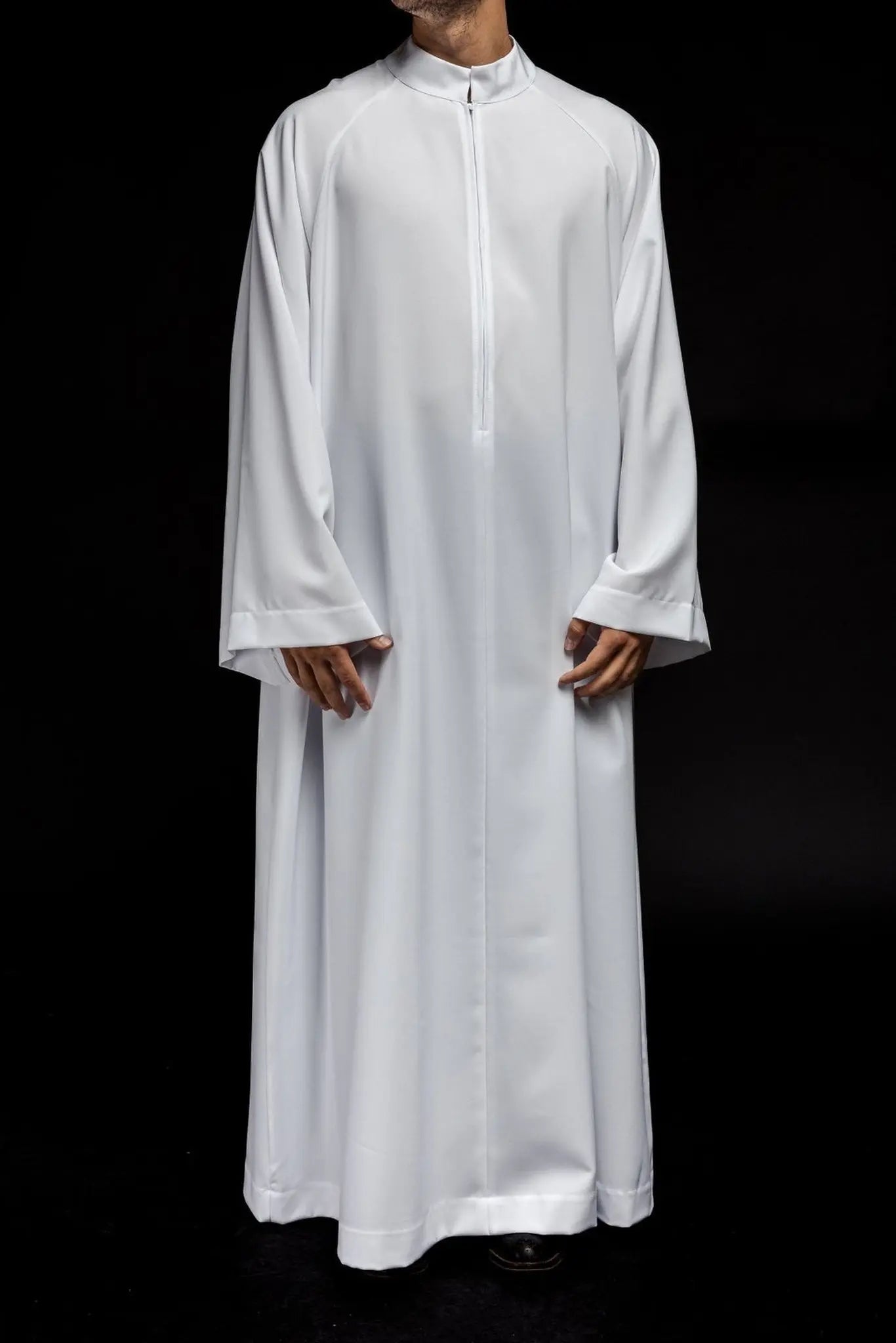 Priest's robe zip front White